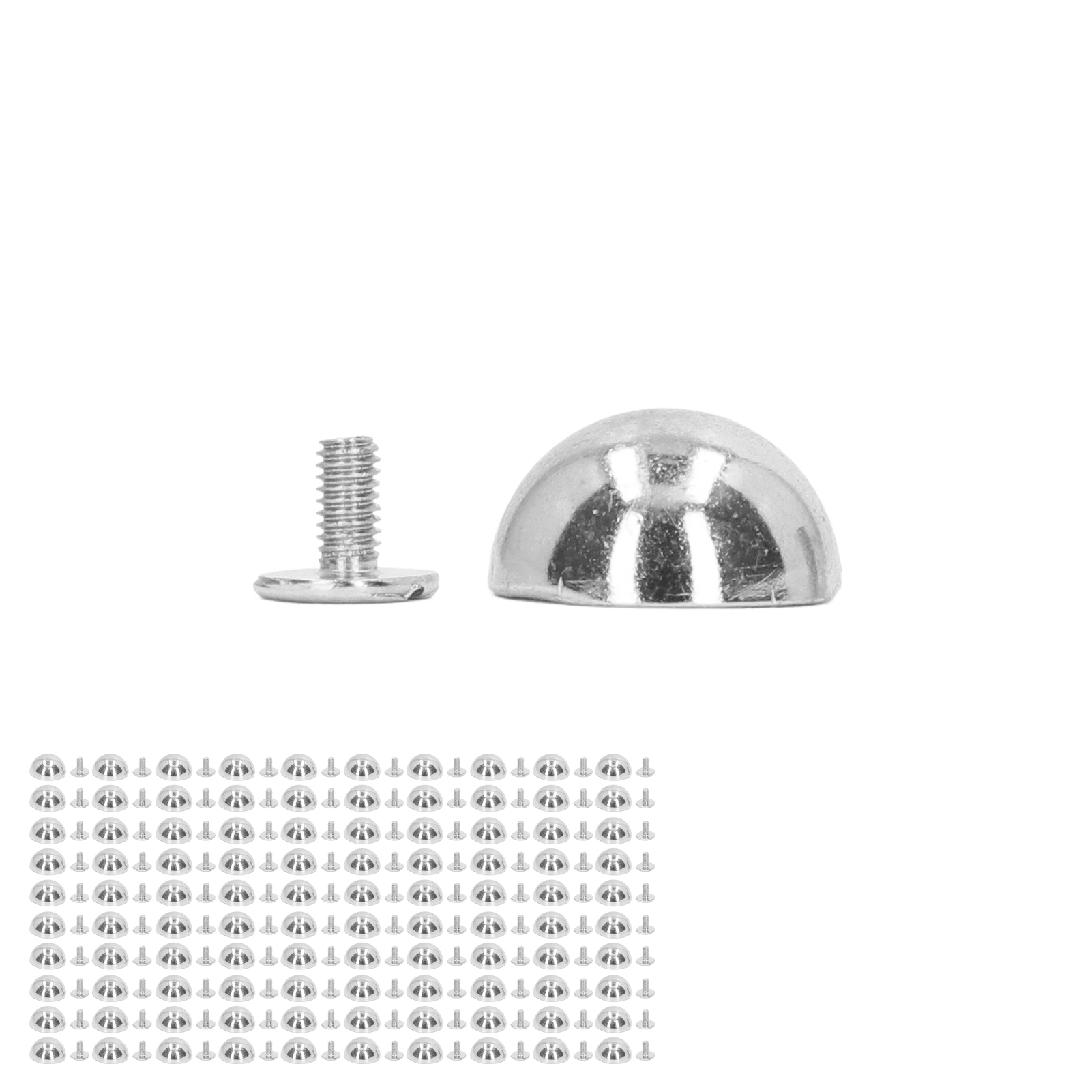 Packung Mit 100 Hochharten 12-mm-rundkopf-pilznieten Für Leder, Ideal Zum Verzieren Von Punk-kleidung, Schuhen, Taschen Und Haustierhalsbändern (silber).