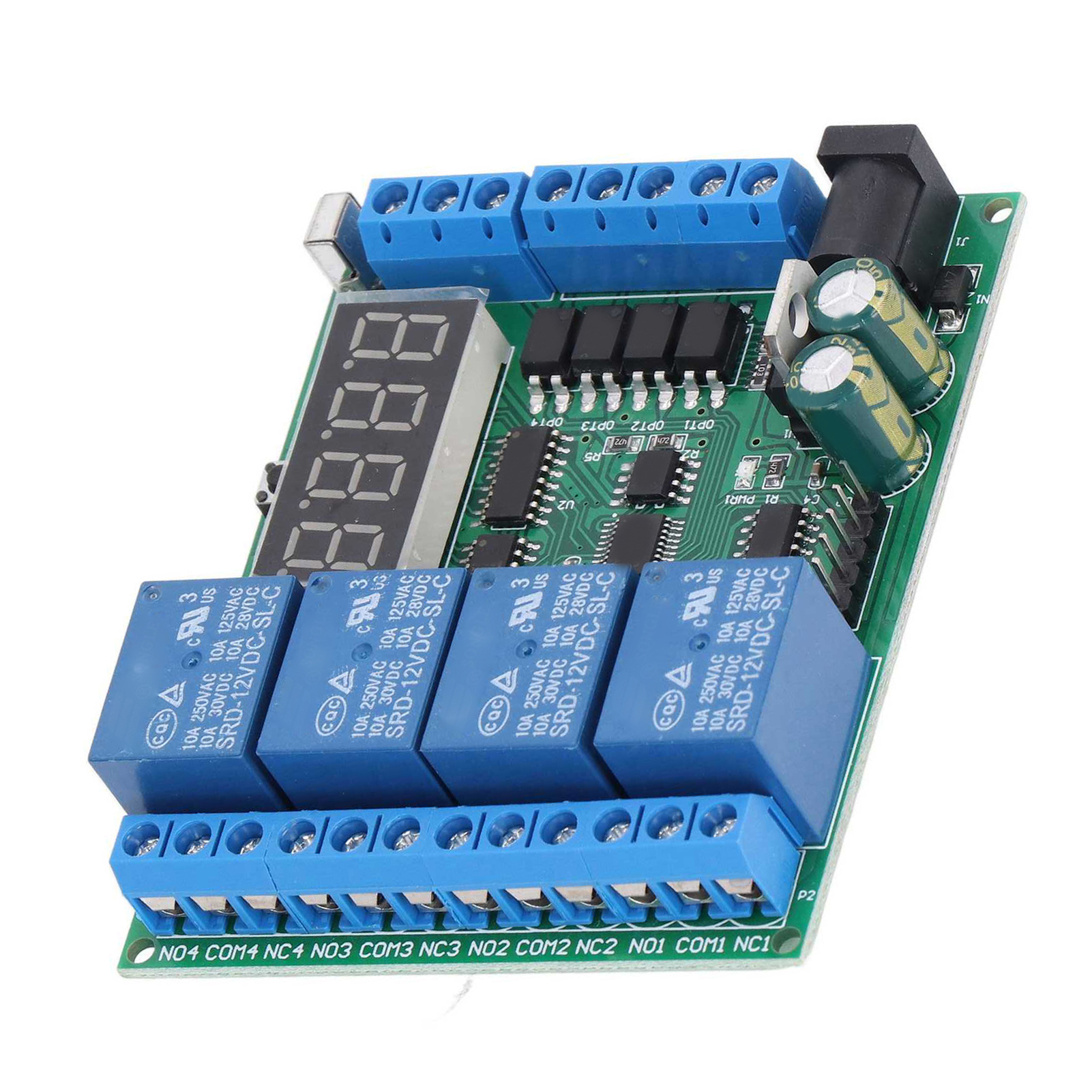 Entwicklungsboard Mit 4-kanal-zeitverzögerungsrelais, Led-digitalanzeige Und 12-v-gleichstromversorgung Für Scm-mikrocontroller