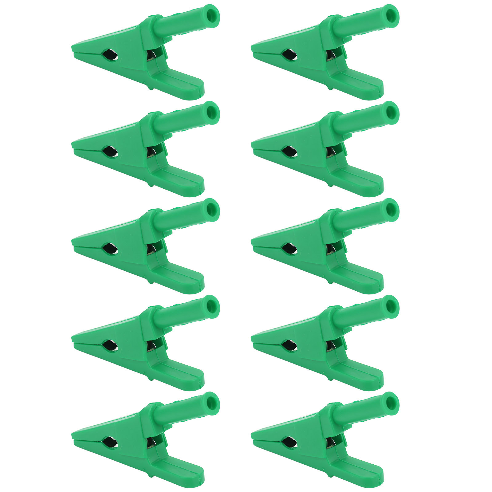 Packung Mit 10 Elektrischen Prüfklemmen, 20 Mm Öffnung, Hohe Leitfähigkeit, Sicherheitsausführung, Mit 4 Mm Klinkenstecker Für Elektrische Schaltkreise (grün).