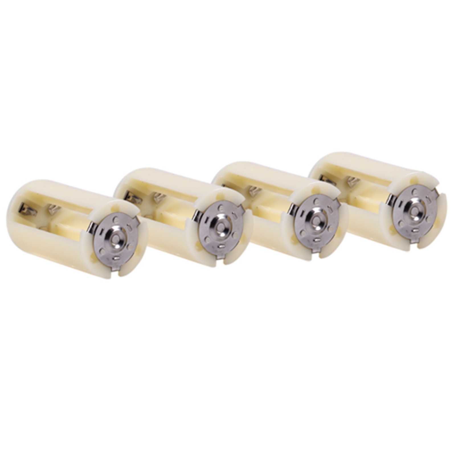 Packung Mit 4 Universaladaptern Für Aa- Auf D-batterien (3 Batterien Parallel Schalten), Weiß