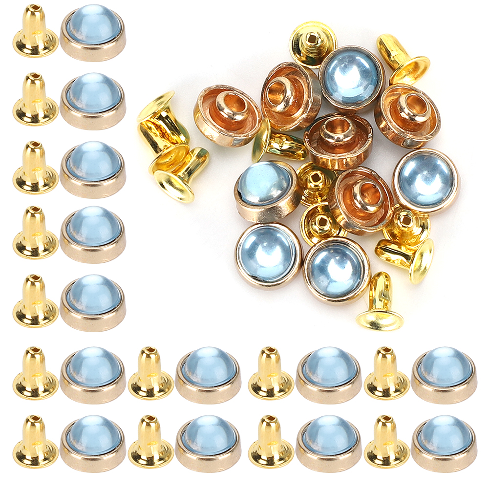 Packung Mit 100 Farbigen Kristallnieten Aus Zinklegierung Zur Verzierung Von Gepäck, Kleidung Und Schuhen (diy-werkzeug), 8 Mm, Hellblau.