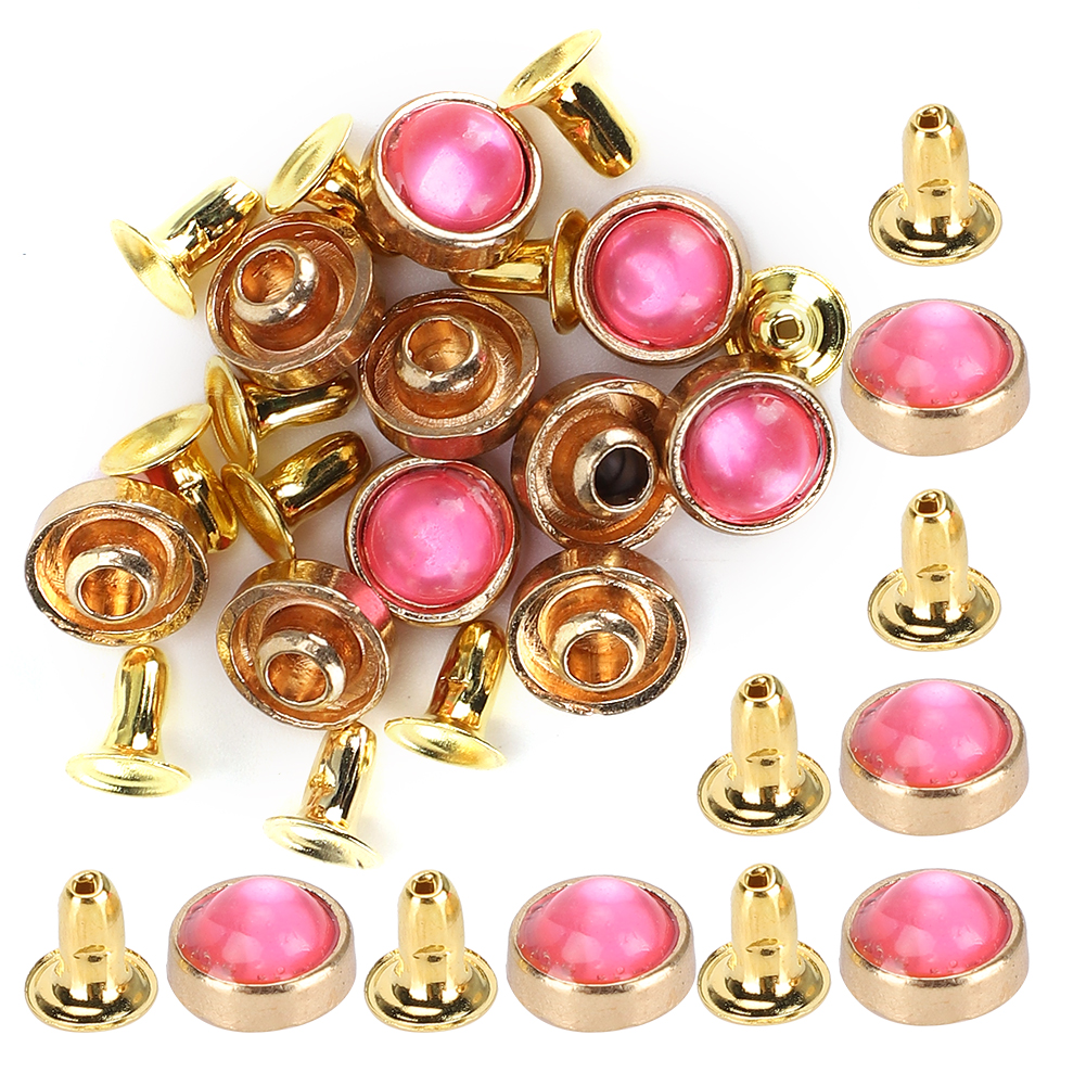 Packung Mit 100 Farbigen Kristallnieten, 8 Mm, Aus Zinklegierung, Zum Verzieren Von Gepäck, Kleidung Und Schuhen (diy-werkzeug). Rosa.