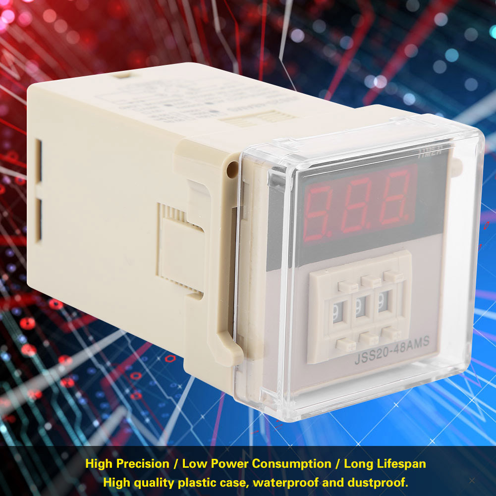 Jss20-48ams Einschaltverzögerungsrelais, Digitalanzeige, 1–999 S, 220 V Ac