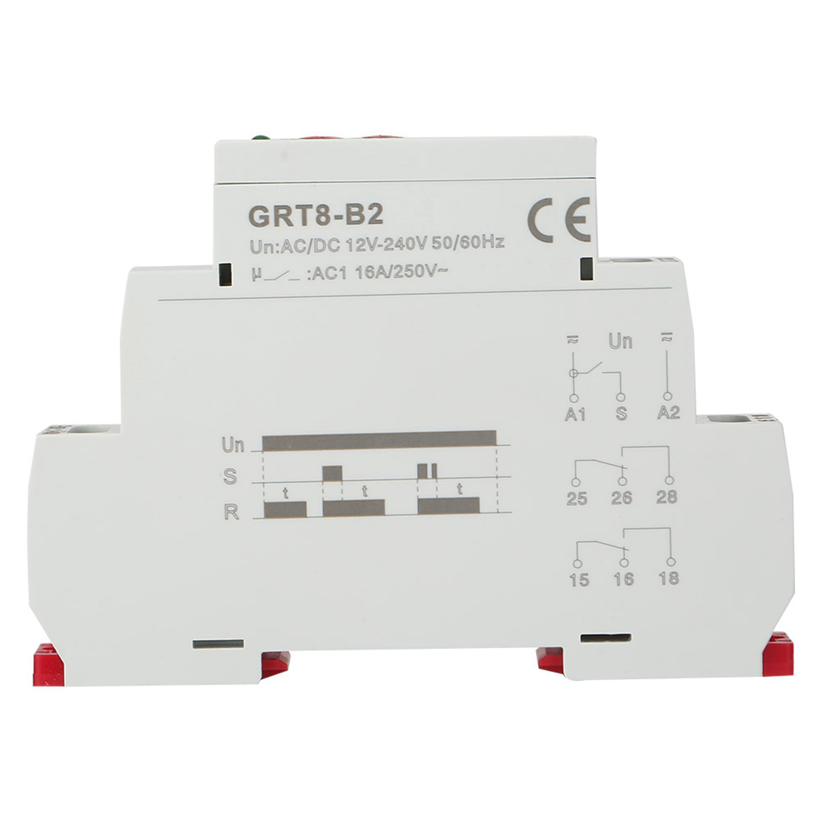 Grt8-b2 Mini-zeitverzögerungsrelais Mit Einzelfunktion, Din-schienenmontage, 12 V–240 V Ac/dc