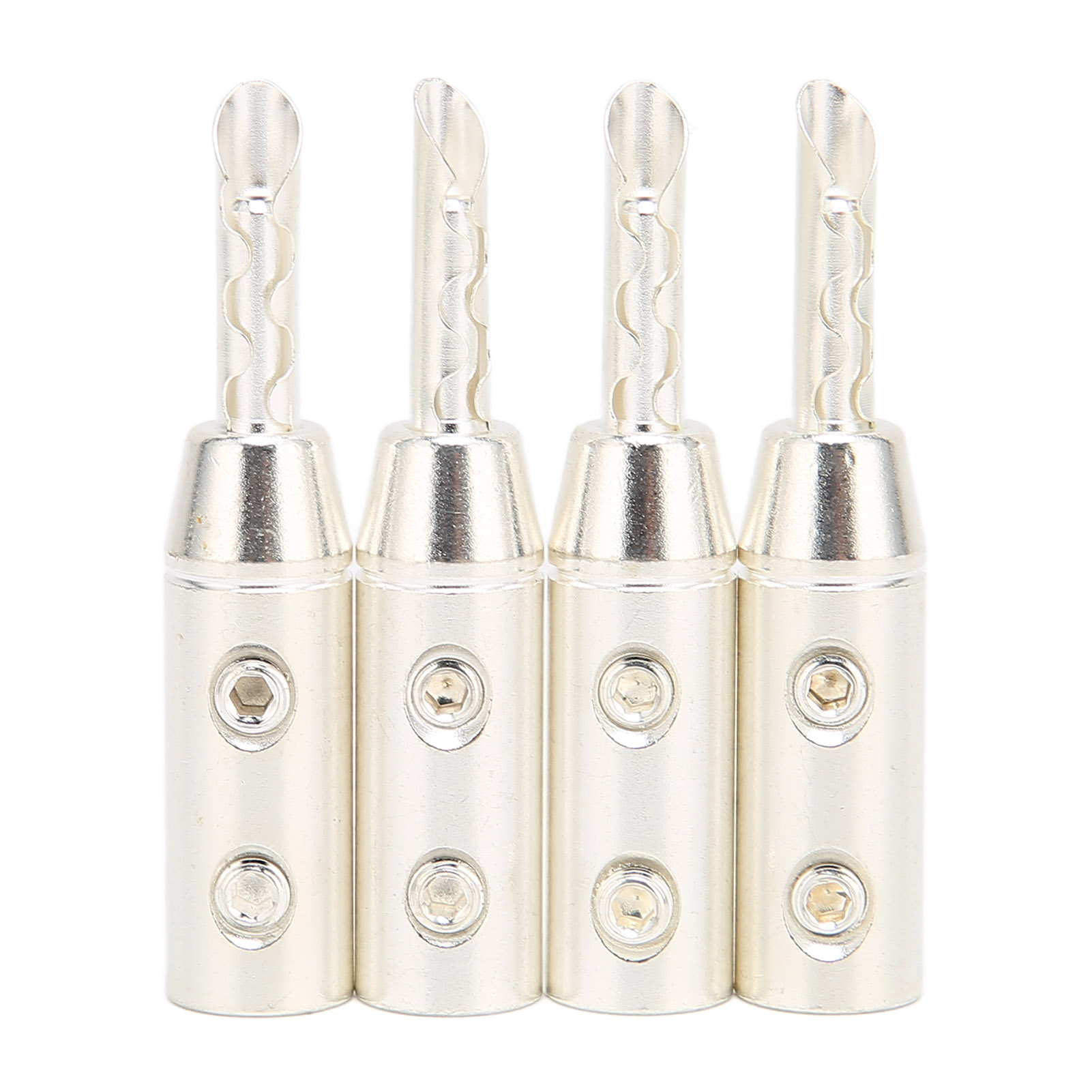 Packung Mit 4 Ba1417 Bfa Versilberten Bananensteckern Für 7 Mm Durchmesser (0,3 Zoll) Lautsprecherkabel.