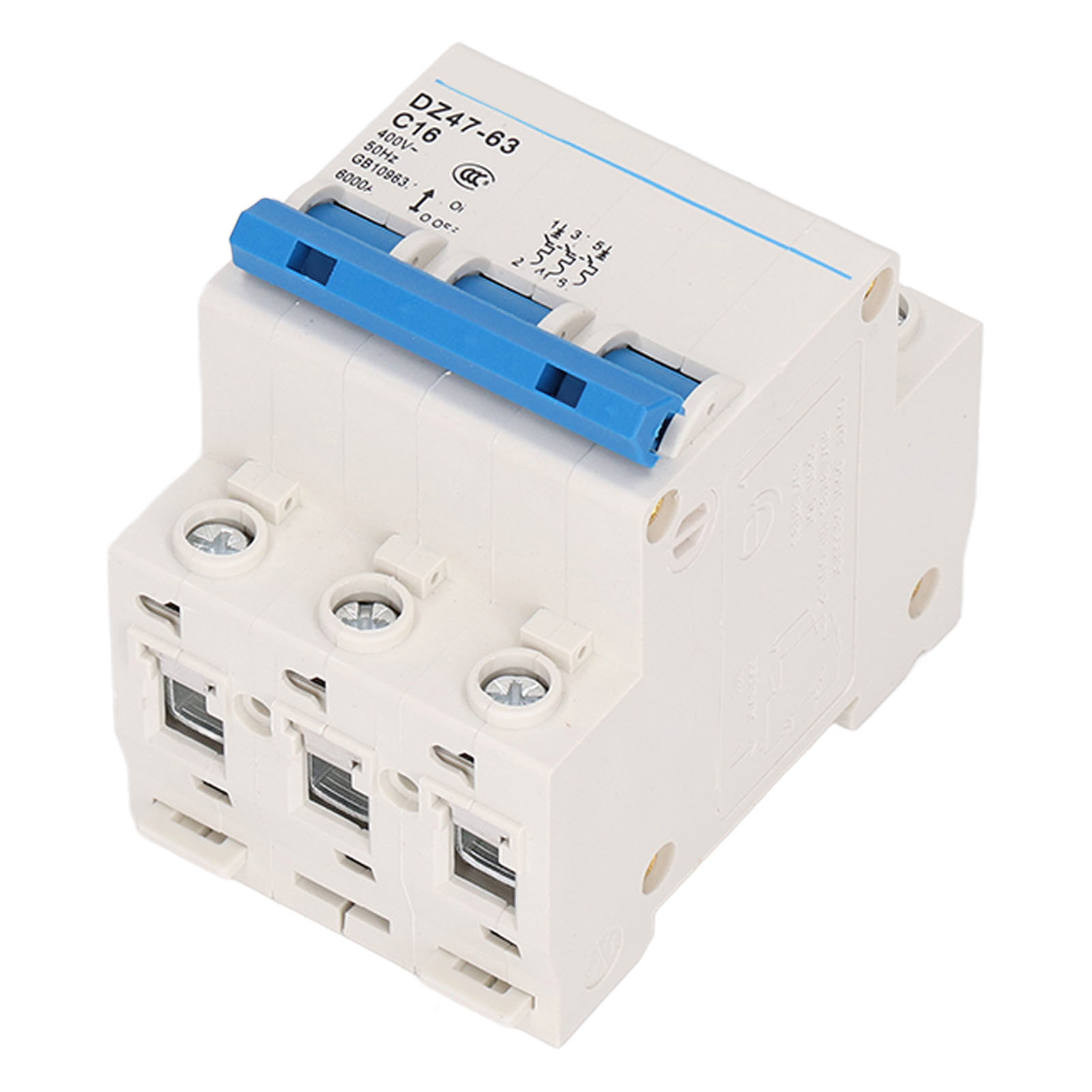 Miniatur-drehstrom-leistungsschalter Für Din-schienenmontage, 400 V 16 A Niederspannungsschutzschalter Dz47-63 C16