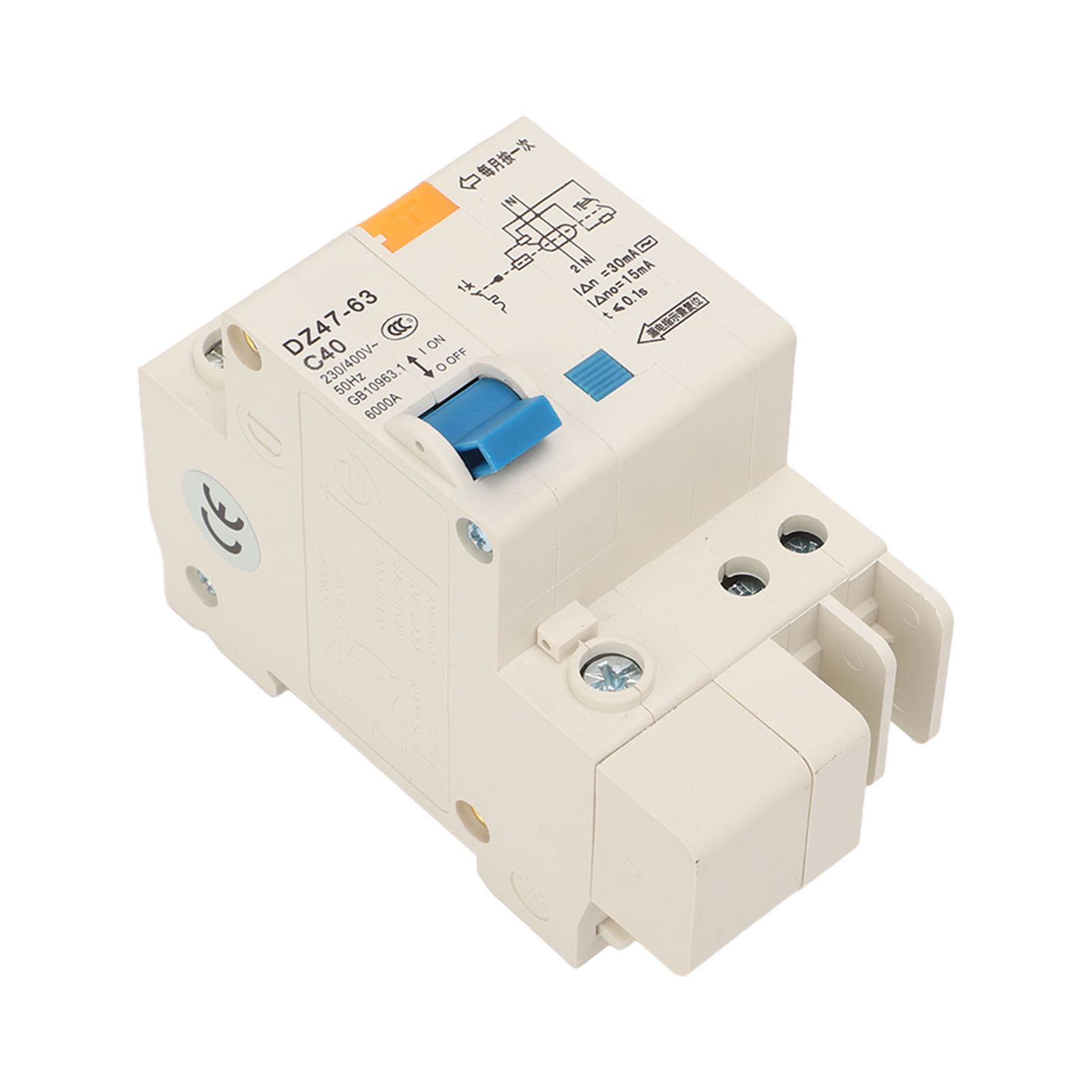 Tragbarer Miniatur-überlastschutzschalter, 40 A, 230 V/400 V, Din-schienenmontage, 6000 A