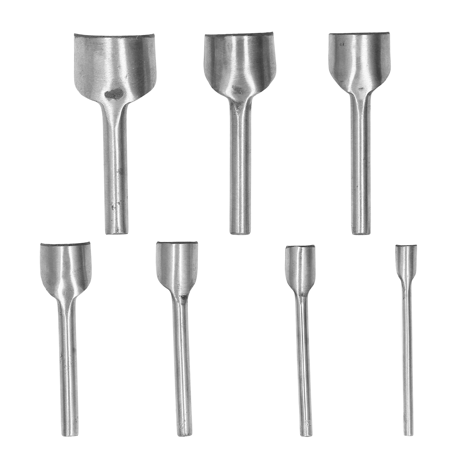 Set Aus 7 C-förmigen Halbrundschneidern Zur Herstellung Von Ledergürteln (10-40 Mm).