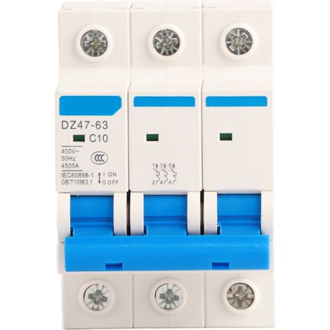 Miniatur-dreipol-leistungsschalter 400 V Ac 6/10/16/20 A Mcb Dz47-63 (10 A)
