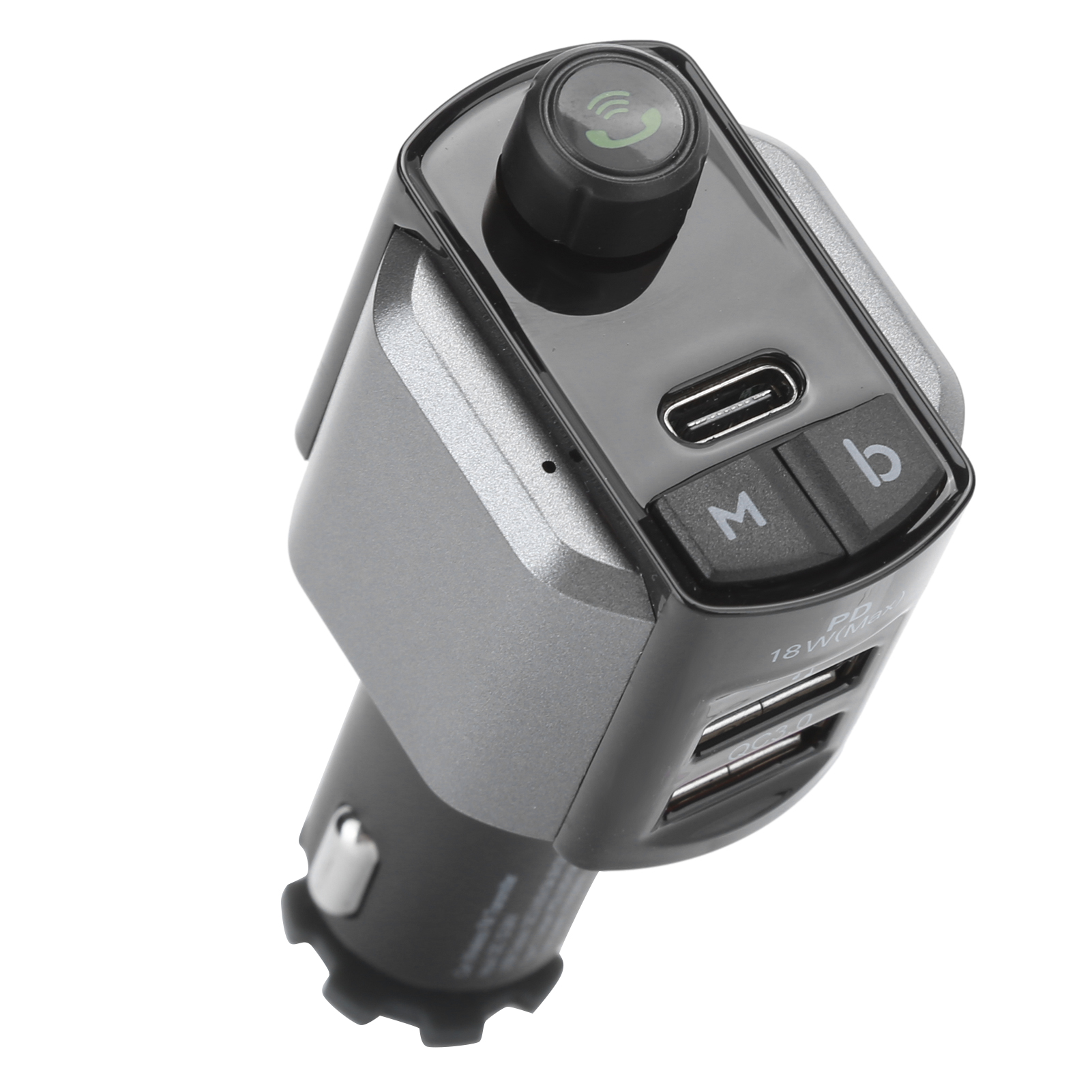 Bluetooth 5.0 Freisprecheinrichtung Mit Fm-transmitter Und Mp3-player, Zwei Usb-anschlüssen Und 18-w-qc3.0-pd-autoladegerät