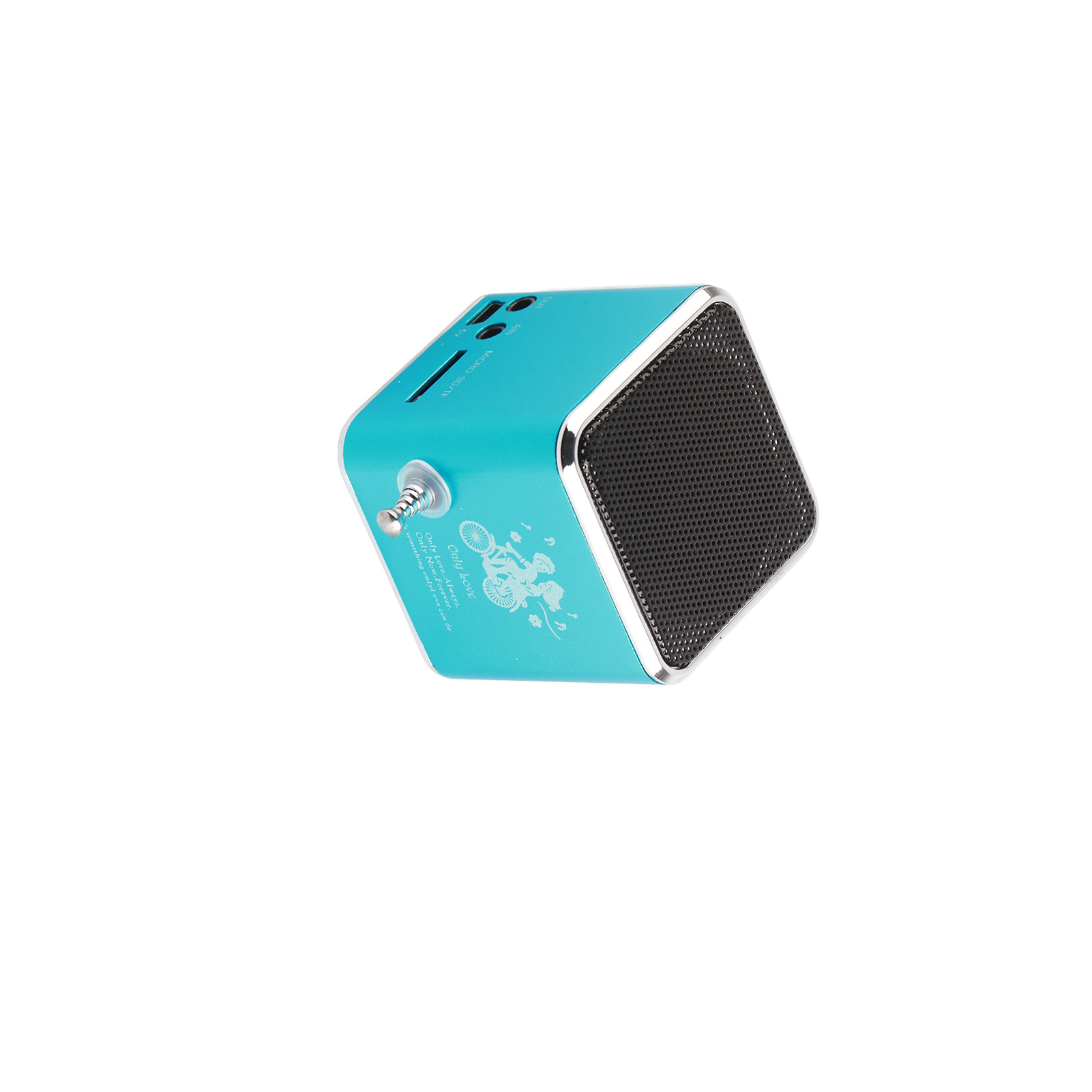 Mini-bluetooth-lautsprecher, Klarer Klang, 4 Tasten, Bildschirm, Fm-radio, Tragbar, Blaue Ausführung.