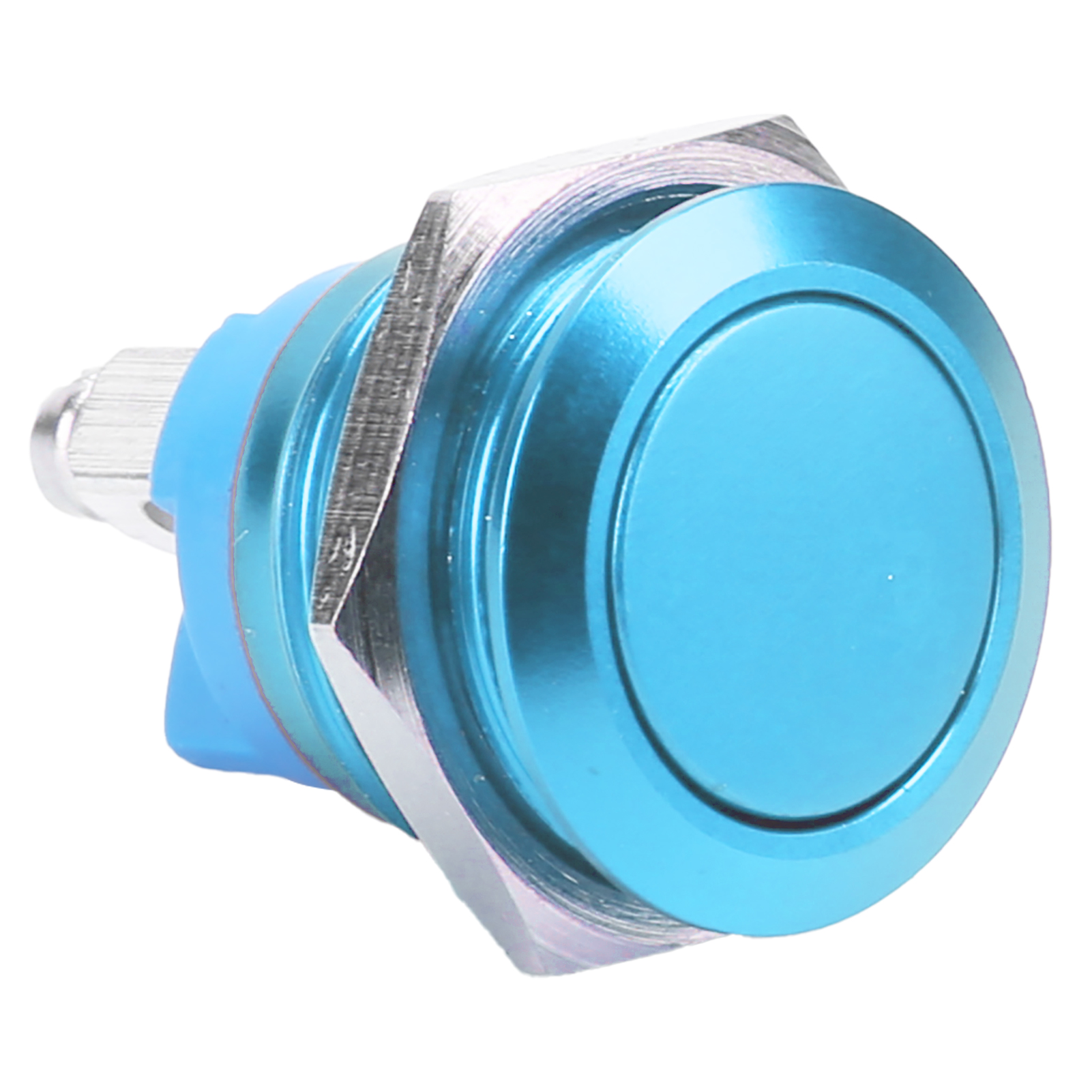 Druckknopfschalter Aus Edelstahl, 16 Mm Runder Flachkopf, Wasserdicht, Selbstrückstellend, 220 V Stromversorgung (blau)