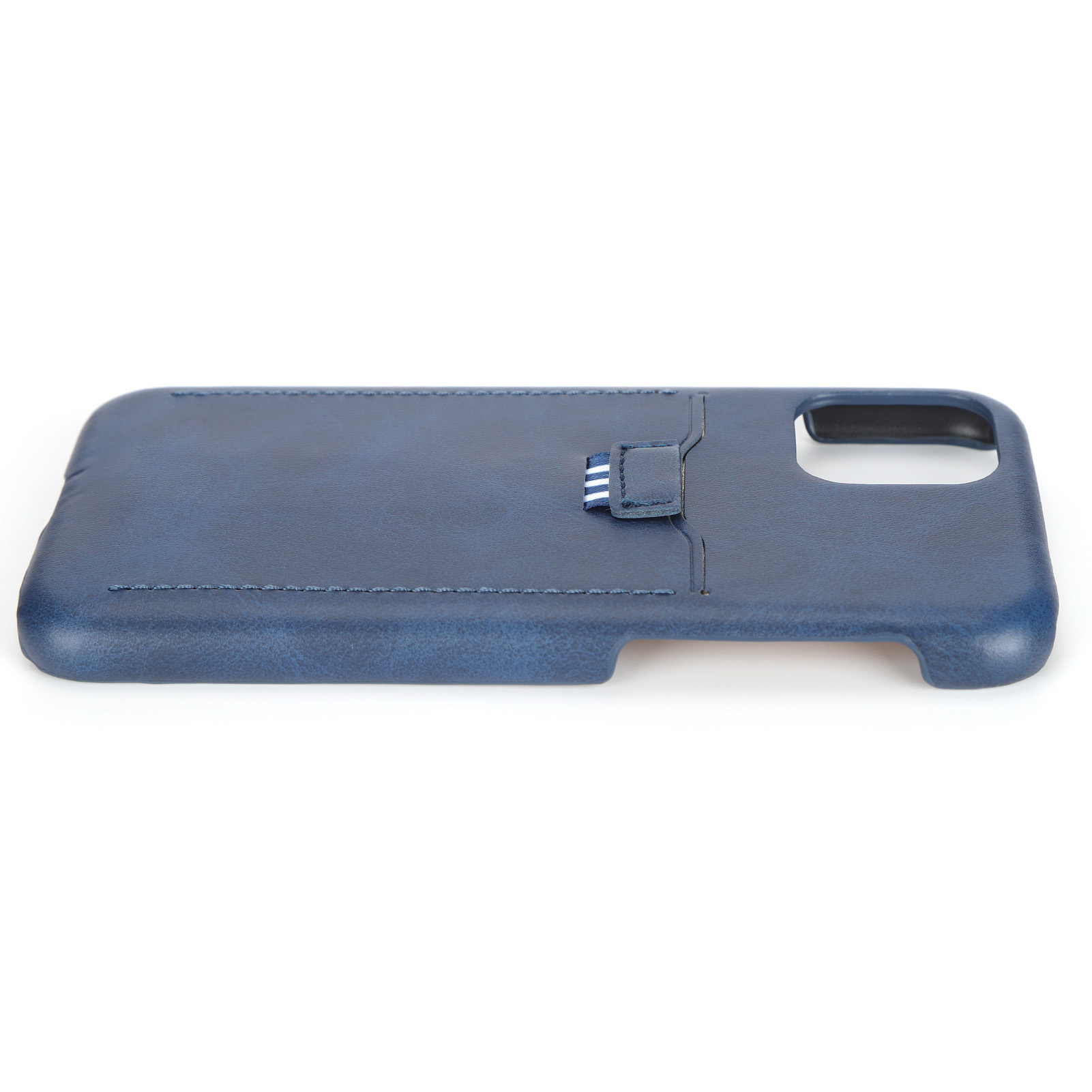 Schlanke, Strukturierte Handyhülle Aus Pu-leder Mit Kartenfach Für Iphone 11 Pro 5,8 Zoll (blau)