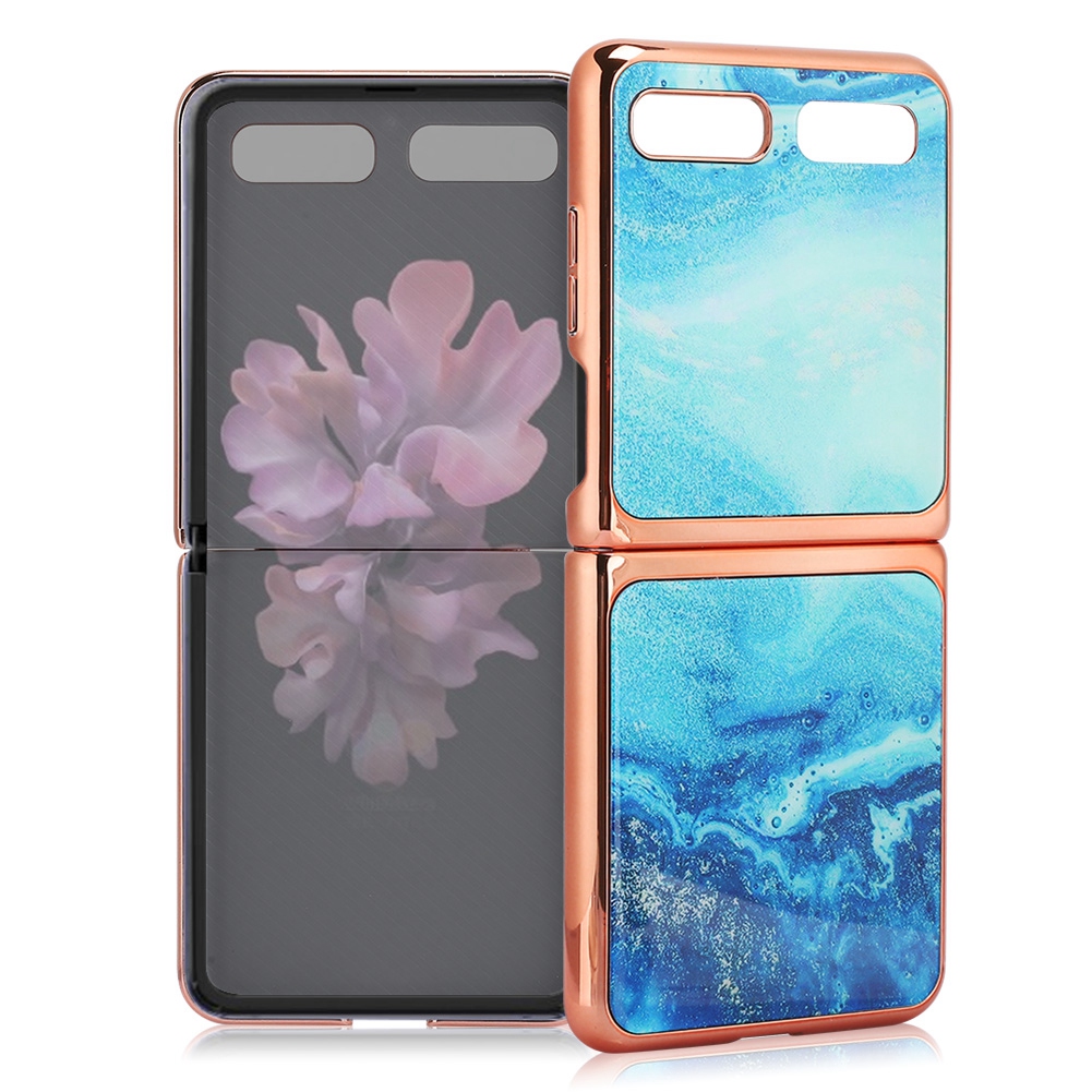 Schutzhülle Aus Gehärtetem Glas Für Mobiltelefone, Schutzhülle Für Die Rückseite Des Galaxy Z Flip In Blau