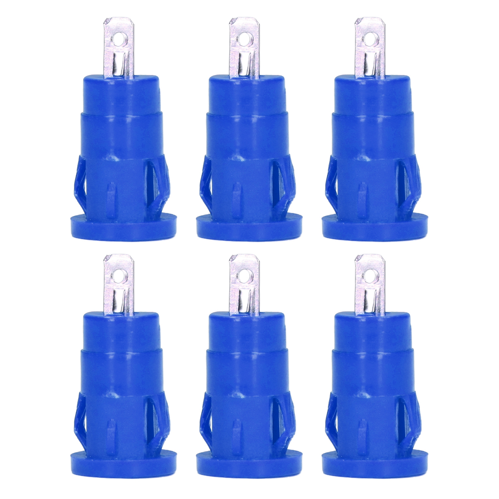 Packung Mit 100 Stück 4-mm-bananenstecker-anschlussklemmen, Sicherheitsringklemmen, Vernickelte Kupferadapter, Blau