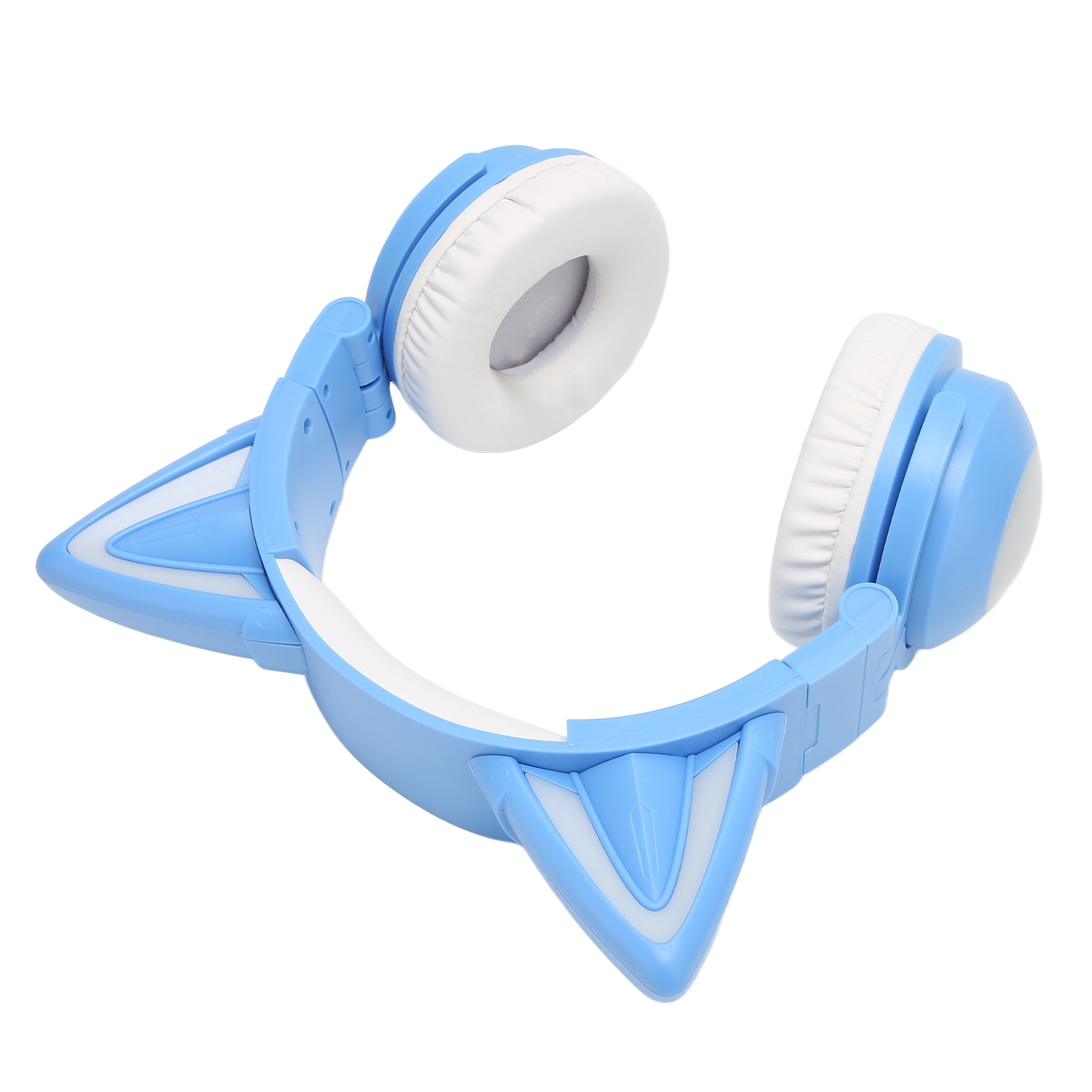 Niedliche Bluetooth-stereo-kopfhörer Mit Katzenohren, Hohe Empfindlichkeit, Integriertes Mikrofon, Einstellbare Led, Für Kinder, 3,5-mm-kabel, Blau