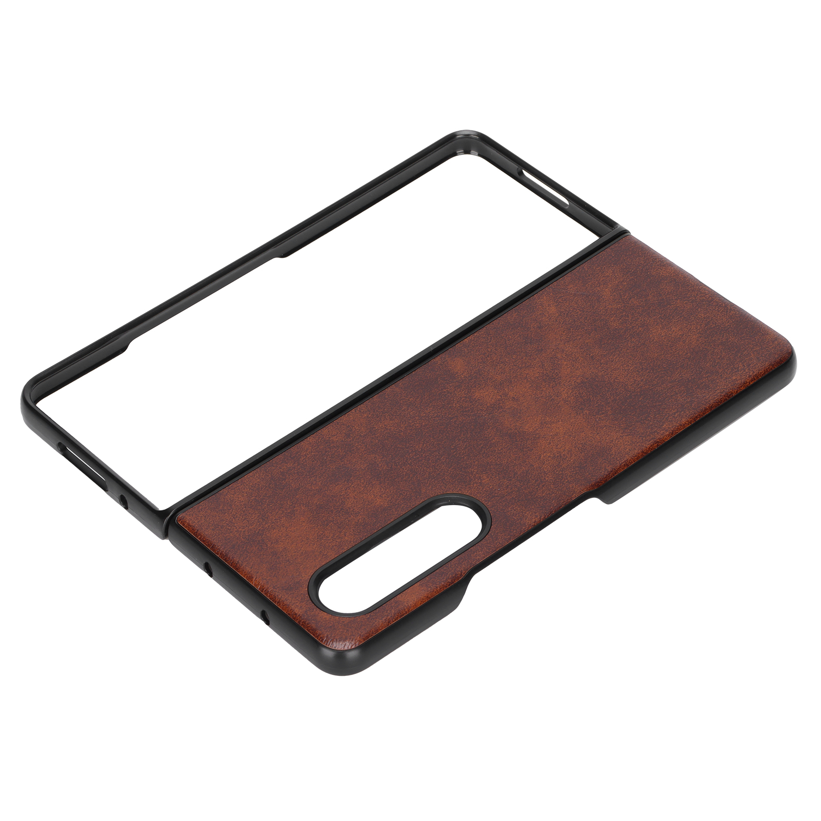 Braune Handyhülle Aus Kunstleder Mit Business-muster, Stoßfest, Für Samsung Galaxy Z Fold 3