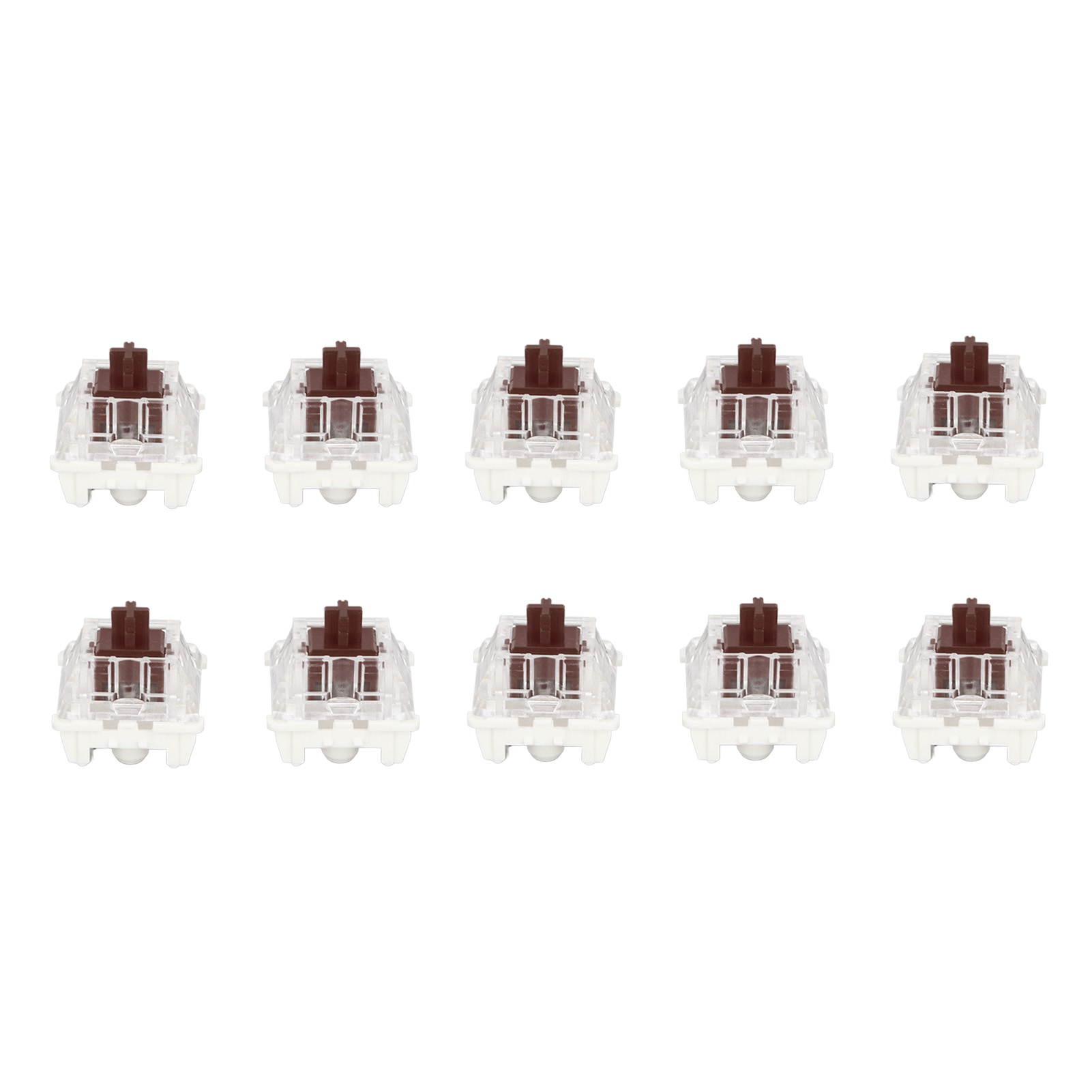 Packung Mit 10 Mechanischen Tastaturschaltern, Braune Schalter, Hochwertiges Abs, Filigrane Konstruktion, Lange Lebensdauer.