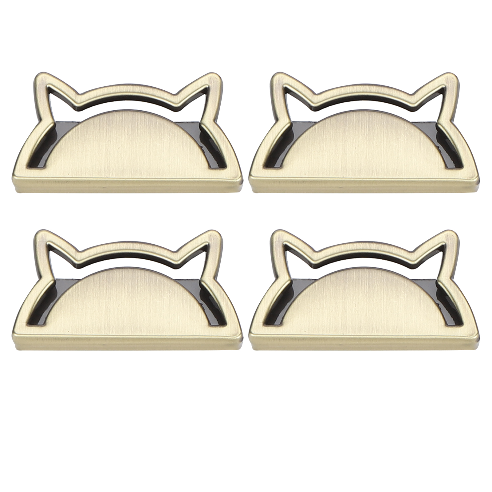 Set Mit 4 Dekorativen, Katzenförmigen Metallclips Für Lederwaren, Gepäck, Jeans Und Diy-accessoires, Bronze B01-51-52058