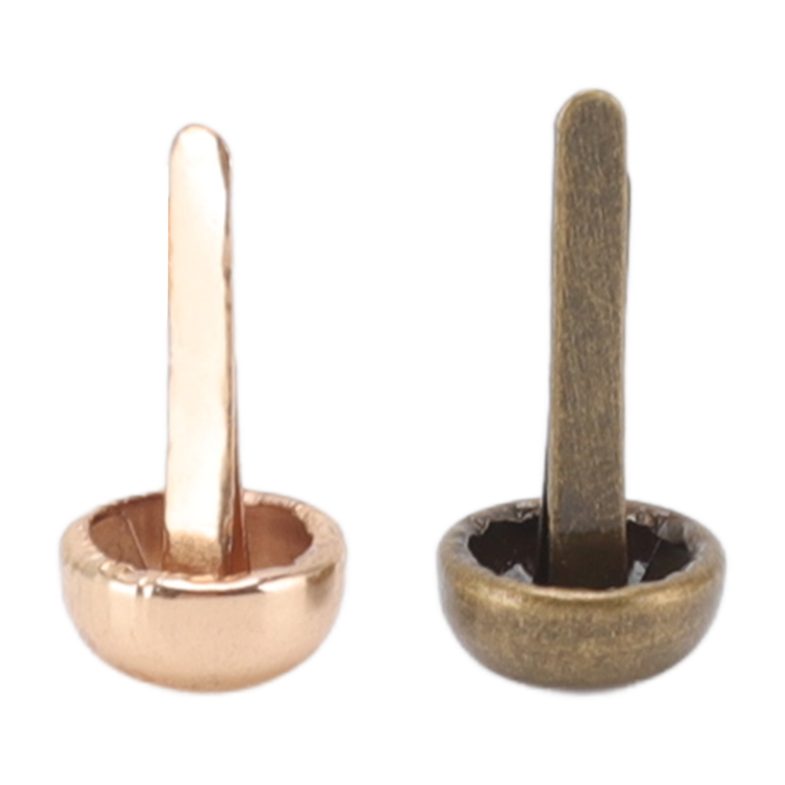 200 Mini-brads Mit 8 Mm Rundkopf In Hellgoldener, Bronzener Und Messingfarbener Ausführung Zur Verzierung Von Punk-boxen. Galvanisierte Oberfläche.