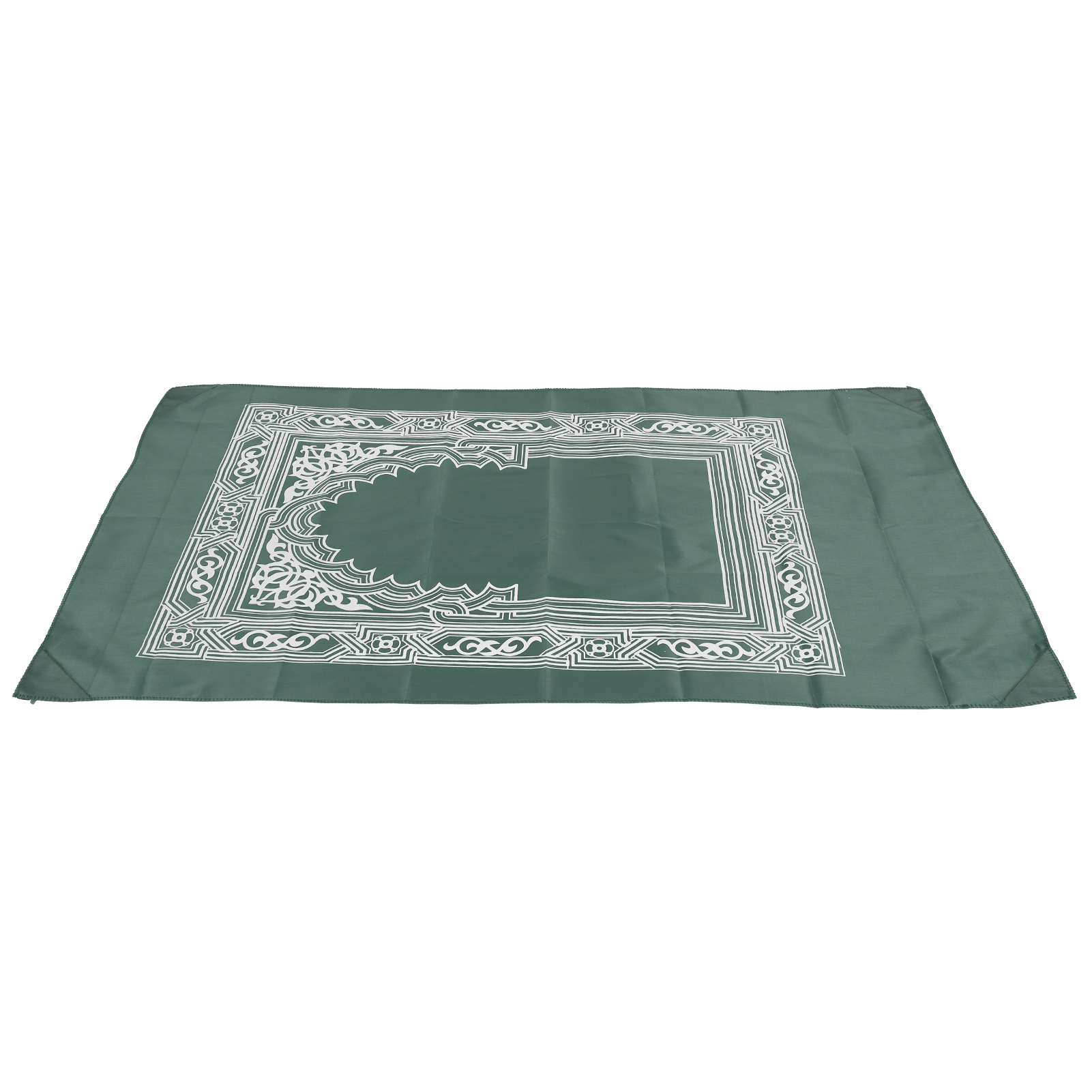 Muslimischer Gebetsteppich Mit 4 Verstärkten Eisenecken Und Integriertem Kompass, Ideal Für Reisen Und Outdoor-aktivitäten. Farbe: Dunkelgrün.