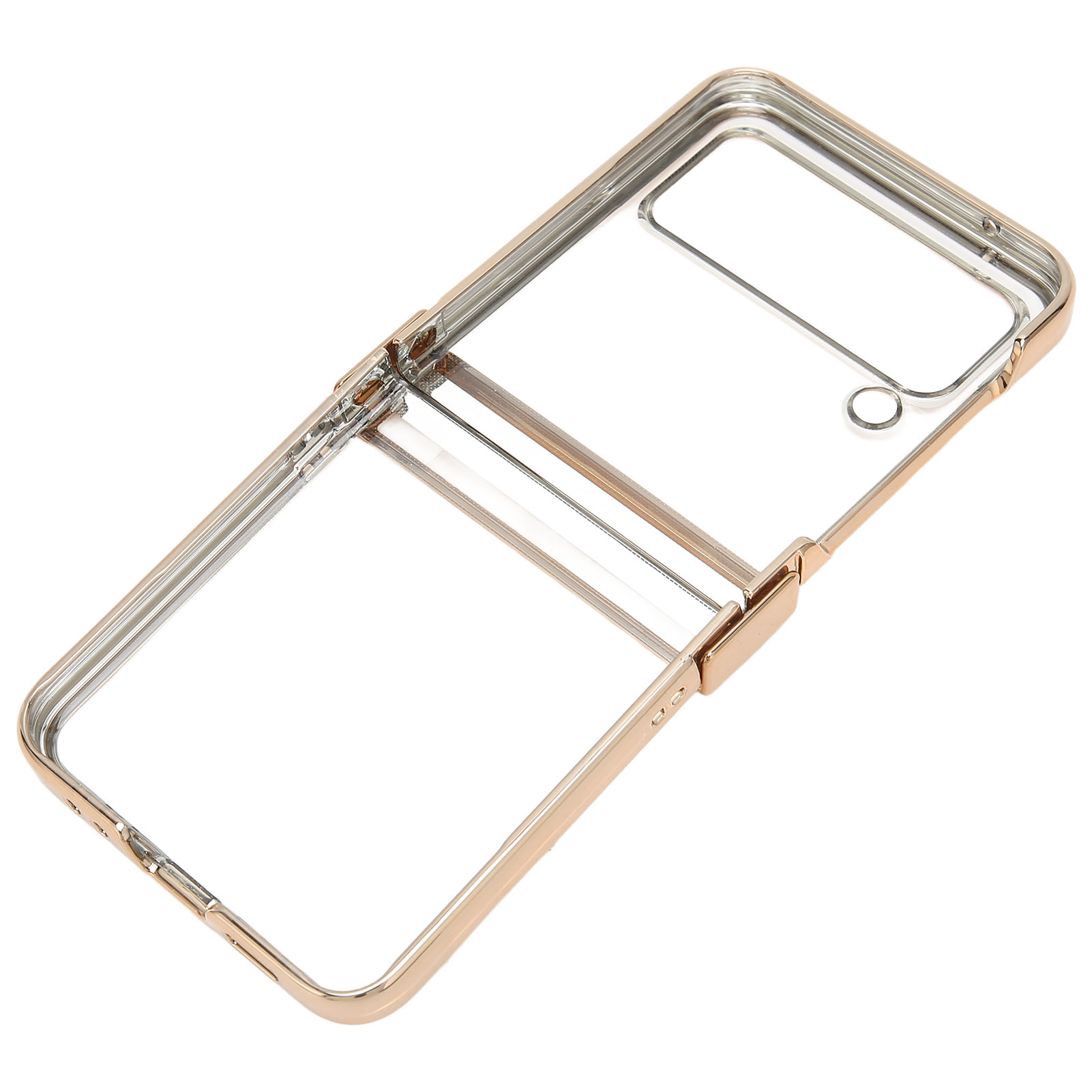 Stoßfeste, Faltbare Hülle Aus Transparentem, Galvanisiertem Polycarbonat Für Samsung Galaxy Z Flip 3 Gold