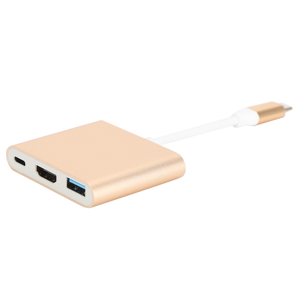 Usb-typ-c-zu-hdmi-3.1-konverter, Gehäuse Aus Aluminiumlegierung, Kompakt, Mit Mehreren Anschlüssen, 1080p-kompatibel (gold)