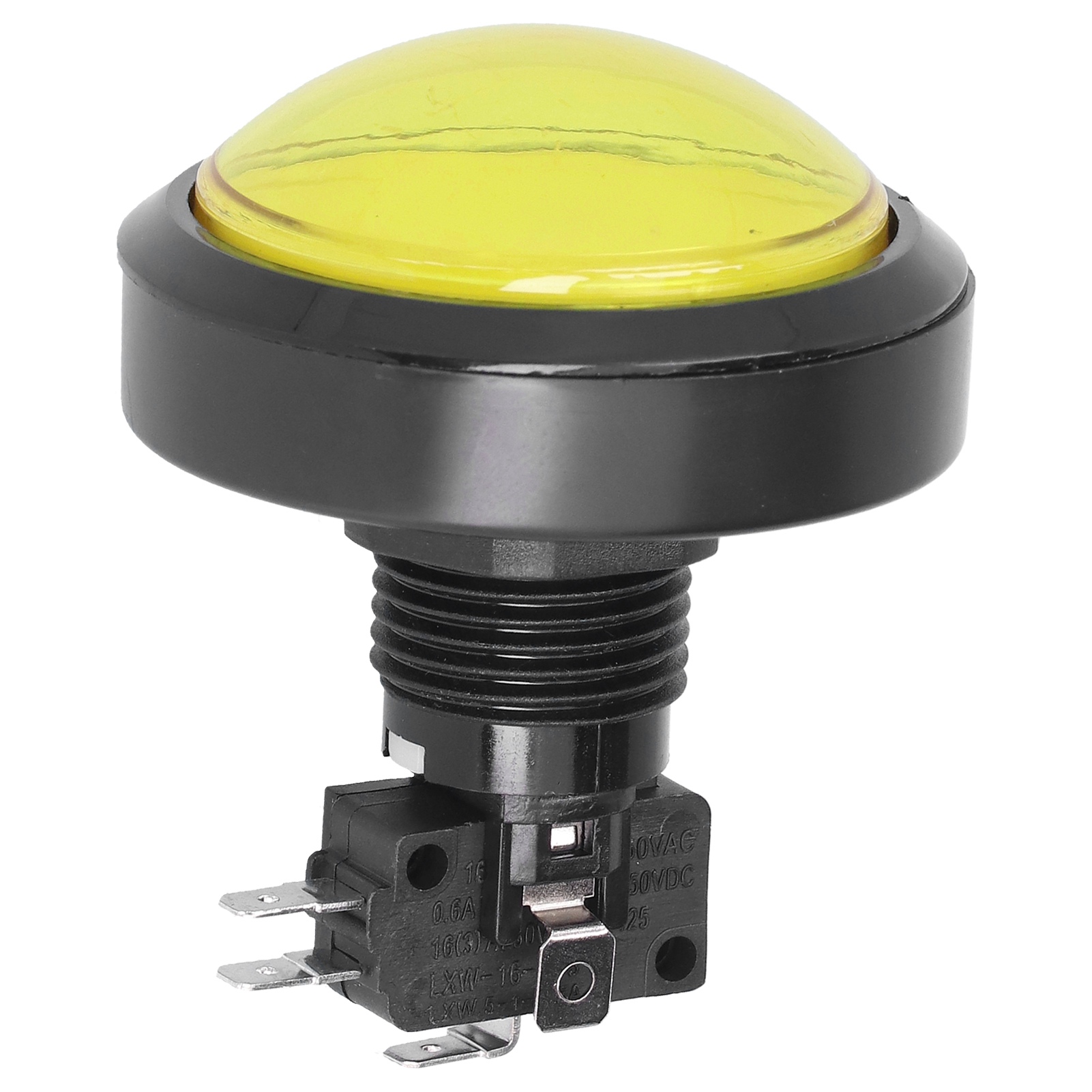 60 Mm Konvexer Knopf Mit 2-fuß-schalter Und Led-anzeige Für Spielkonsole/kranmaschine (gelb)