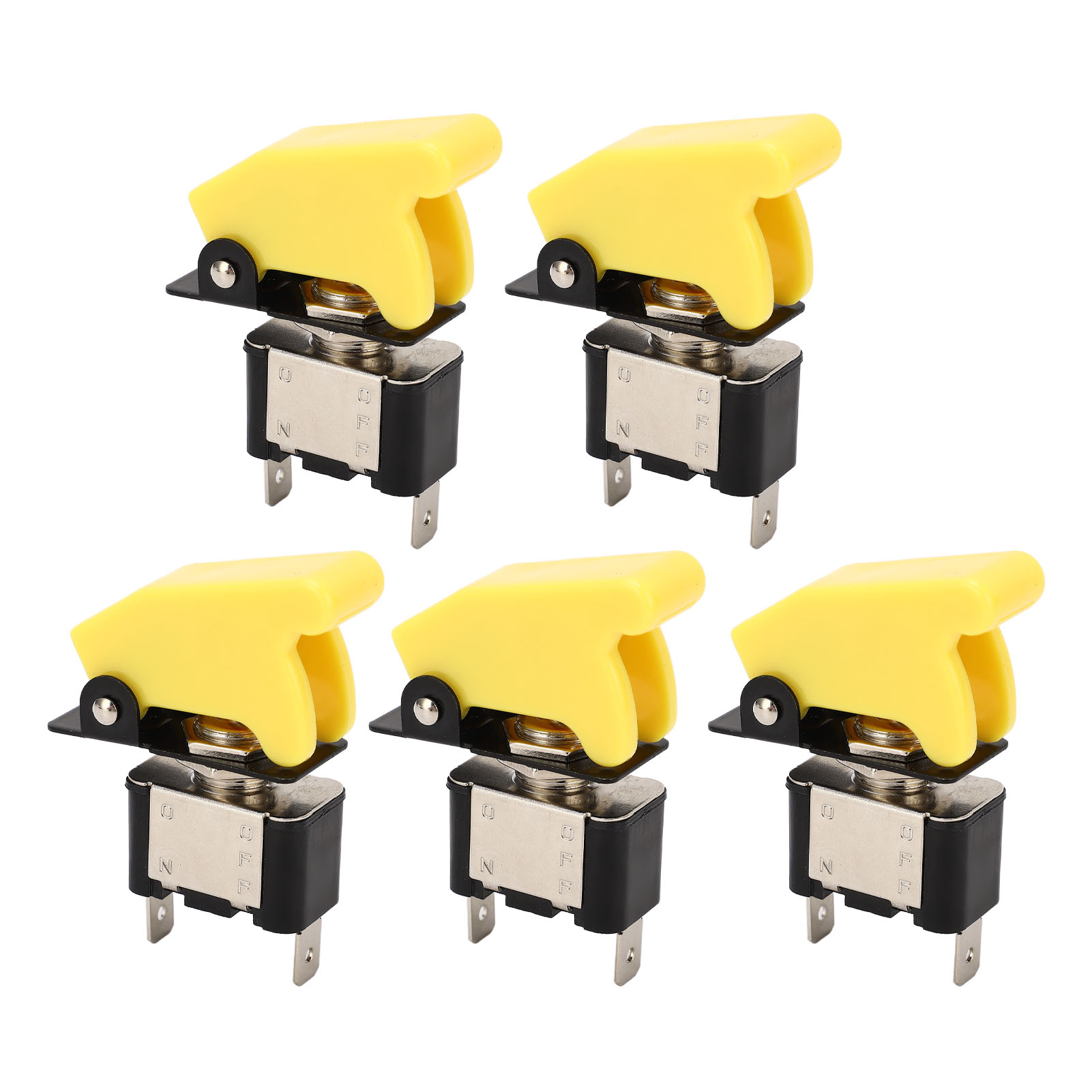 5-teiliger Kippschalter Aus Aluminiumlegierung, Oxidationsbeständige Abs-abdeckung, Stabile Konstruktion, 25 A, Ein/aus, 12 V Gleichstrom