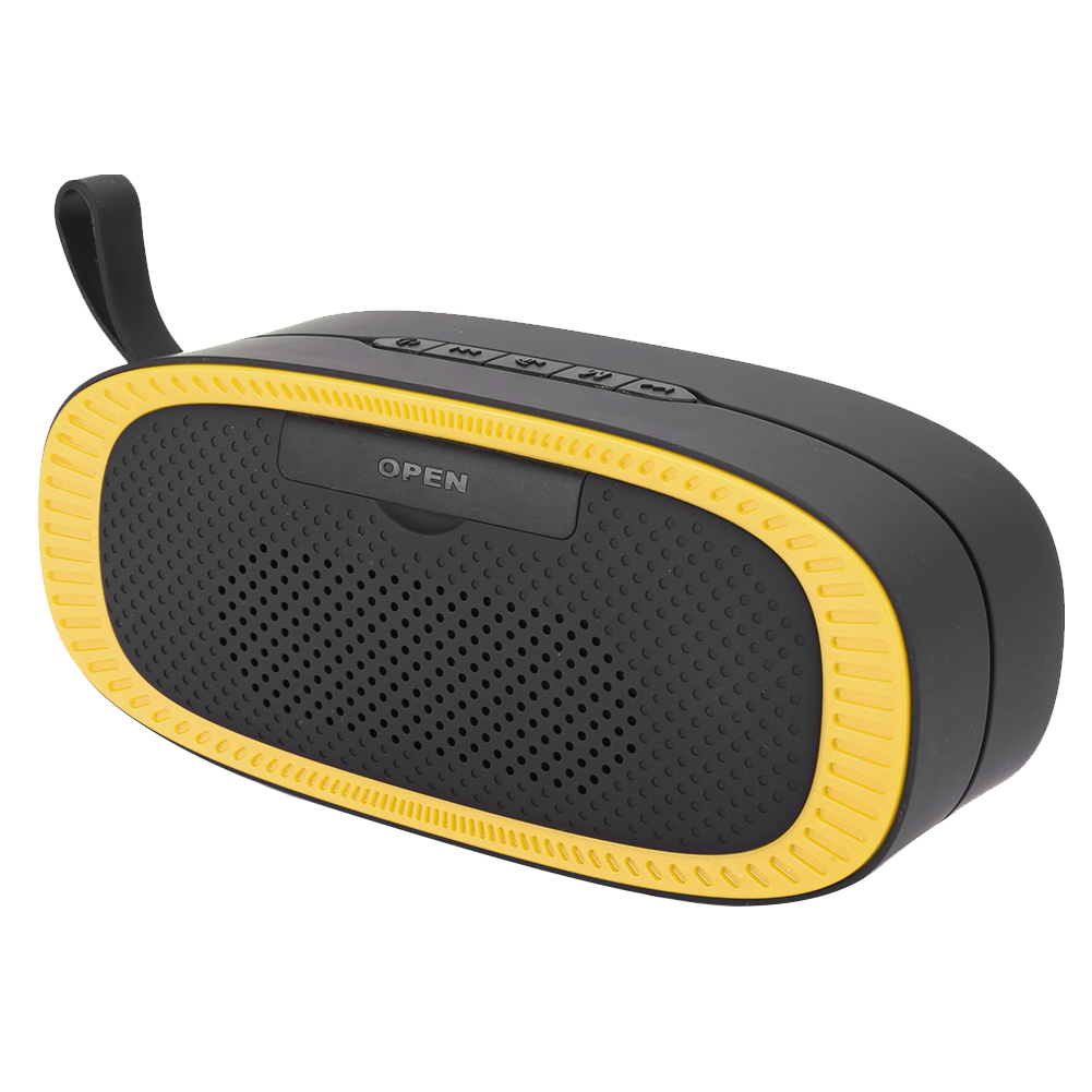 Tragbarer, Kabelloser Bluetooth-lautsprecher Mit Sattem Bass, Klein Und Wiederaufladbar Mit Speicherkarte, Gelb
