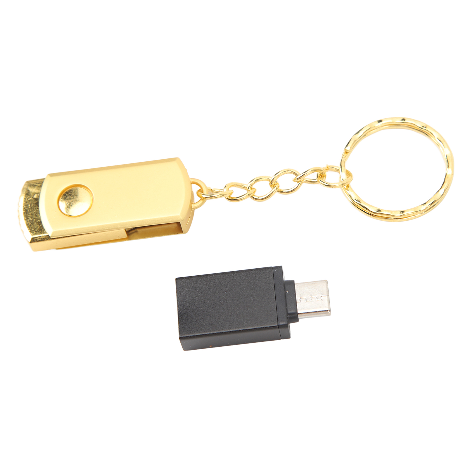 Schneller Usb 2.0-stick Mit Usb-auf-typ-c-adapter Für Laptops Und Tablets, Goldfarben, 32 Gb