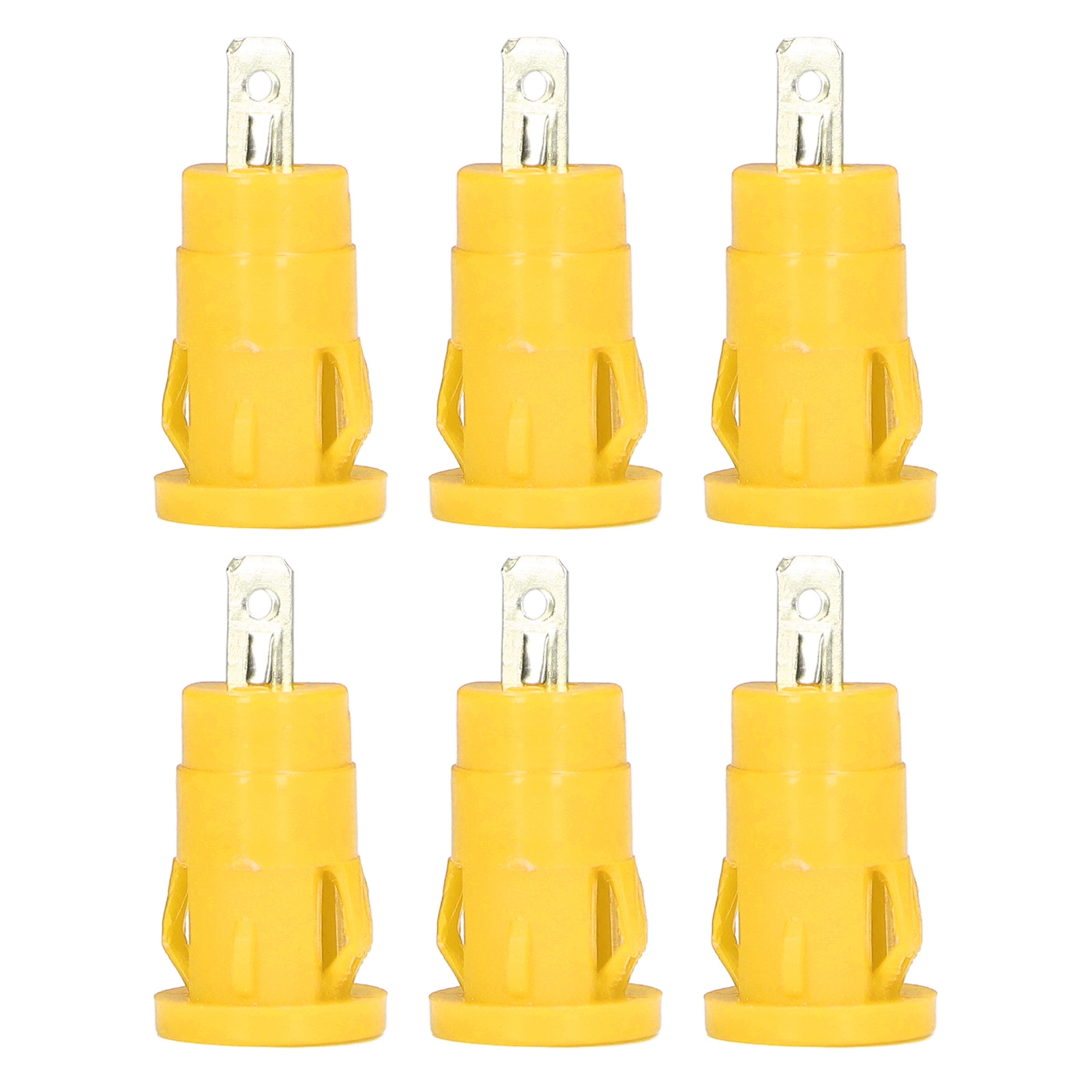 Packung Mit 100 Stück 4-mm-bananenstecker-anschlussklemmen, Sicherheitsringklemmen, Vernickelte Kupfer-anschlussklemmenadapter, Gelb