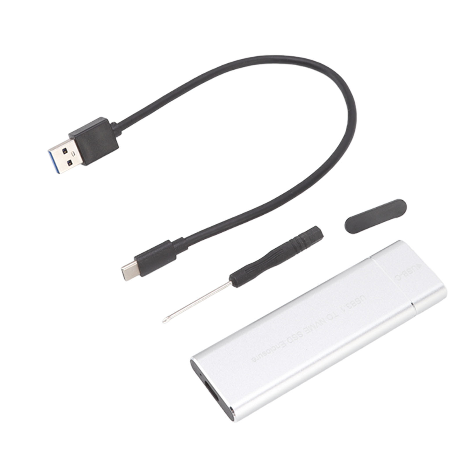Aluminium-gehäuse Für M.2 Nvme Ssds, Usb 3.1-zu-nvme-pcie-m-key-typ-c-schnittstelle, Silbernes Externes Gehäuse Für Ssds