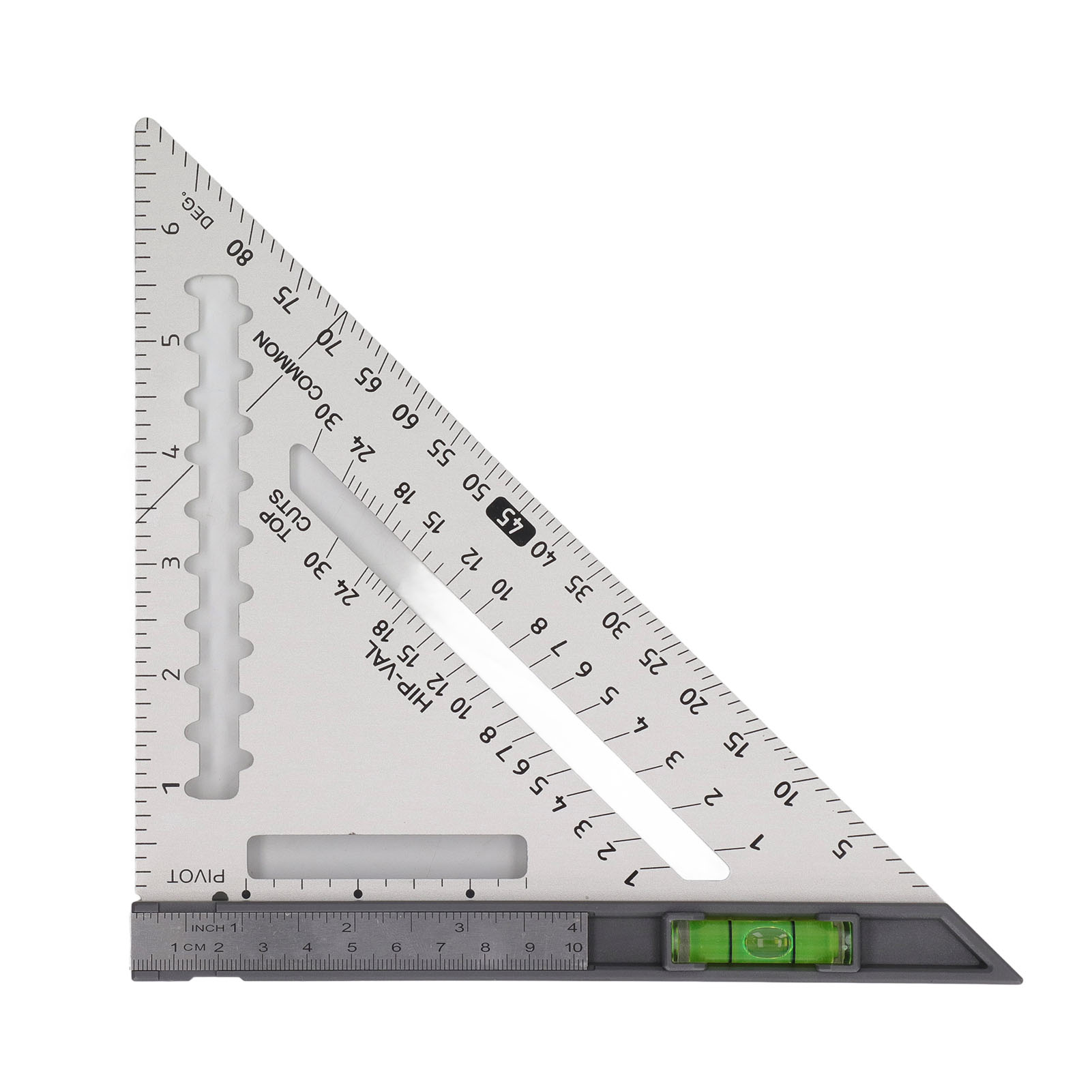 18 Cm Zimmermannswinkel Mit Wasserwaage, Hohe Präzision, Aus Aluminiumlegierung, Abnehmbarer Dreieckswinkel Für Holzarbeiten, Silberfarben