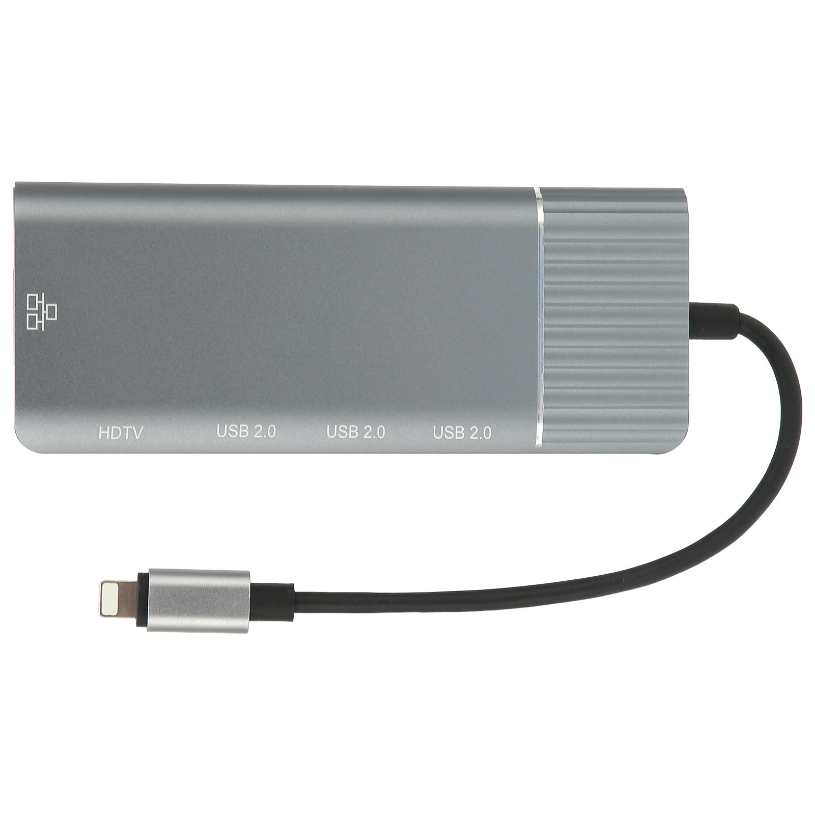 6-in-1 Lightning-auf-hdmi-usb-2.0-dockingstation Mit 3 Usb-anschlüssen Für Iphone/ipad (grau)