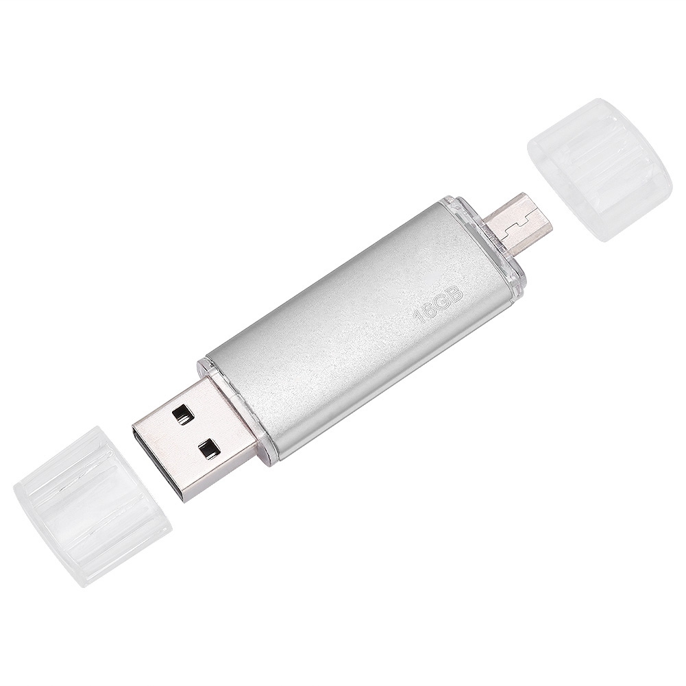 Silberner, Tragbarer Otg Usb 2.0-flash-speicher Mit Dual-use-funktion Und Hoher Geschwindigkeit (16 Gb)