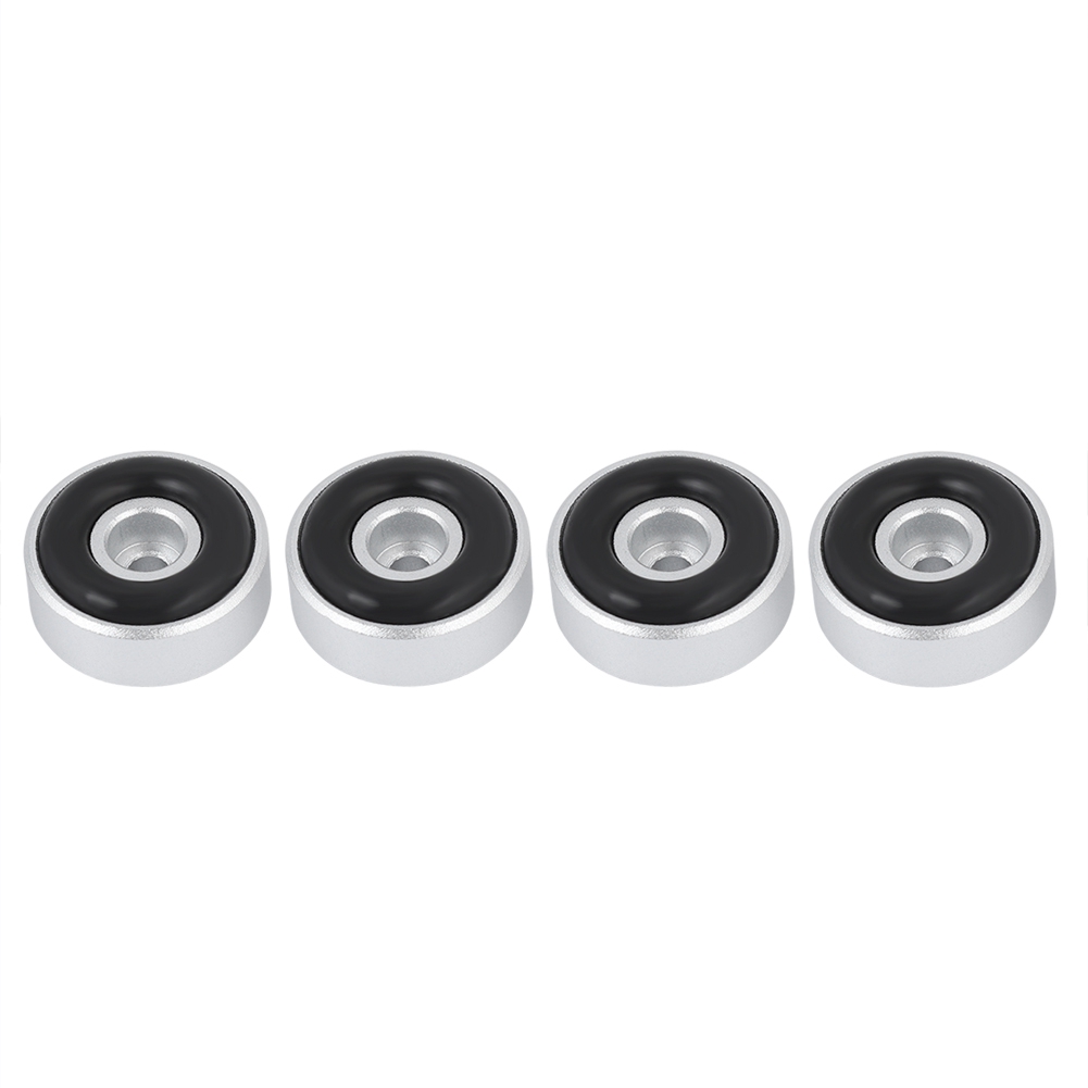 Satz Mit 4 Verstärkerfüßen Aus Aluminiumlegierung, 20 X 8 Mm, Stoßdämpfer, Silberfarben.