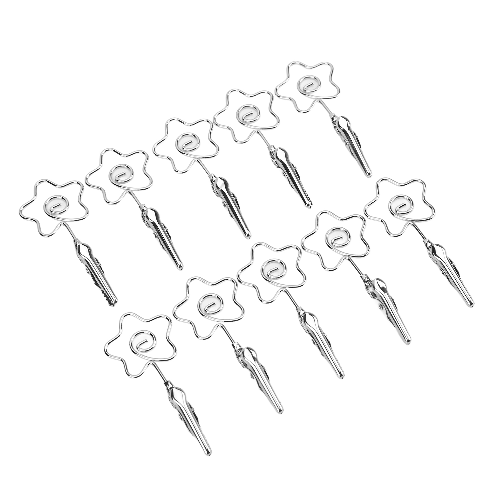 10er-pack Robuste Und Langlebige Doppelseitige Namensschildklammern Aus Metall Für Vielfältige Einsatzmöglichkeiten. Silberner, Nummerierter Kartenhalter.
