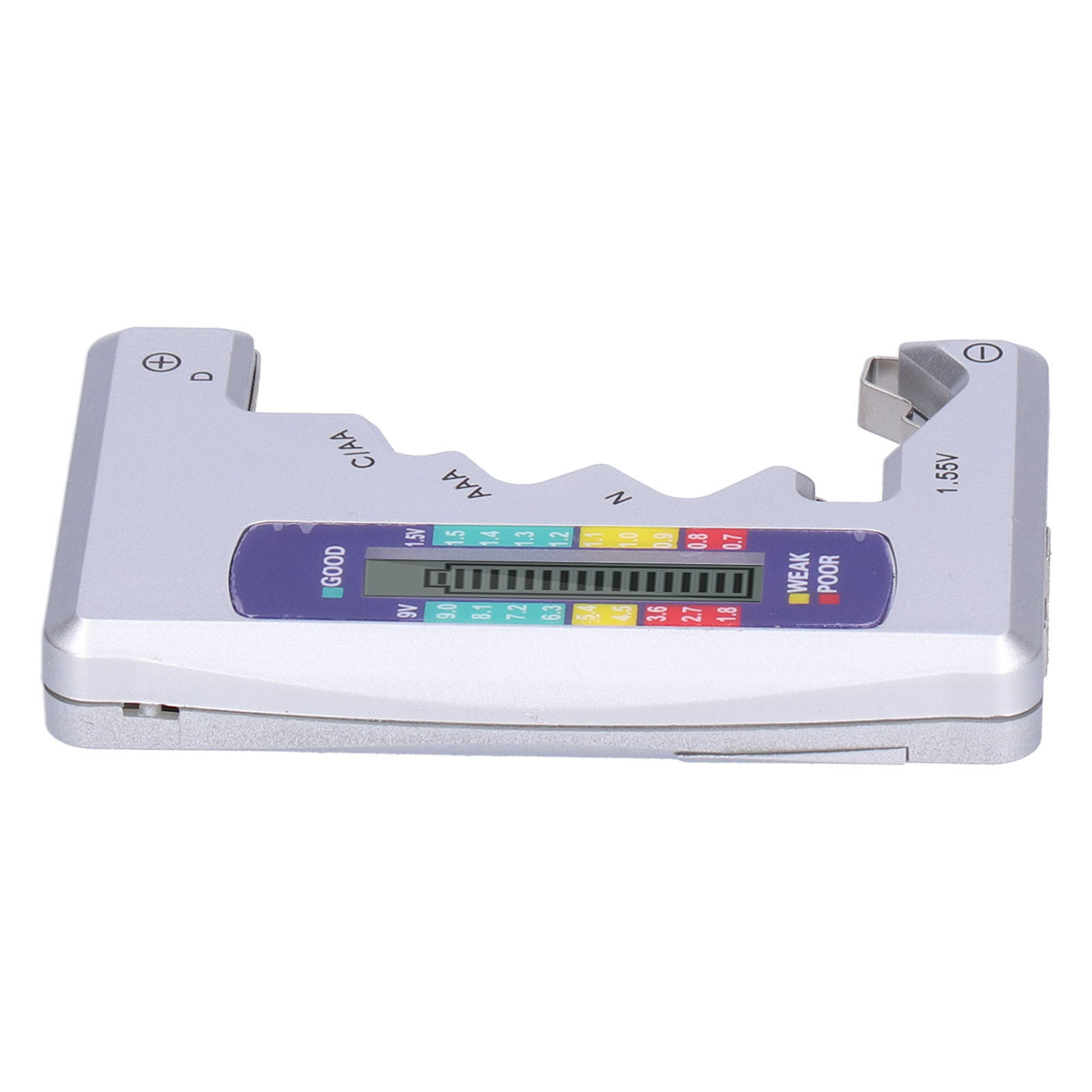 Universeller Batterietester Für Den Heimgebrauch, Kompatibel Mit Aa-, Aaa-, N- Und 9v-batterien (silber).