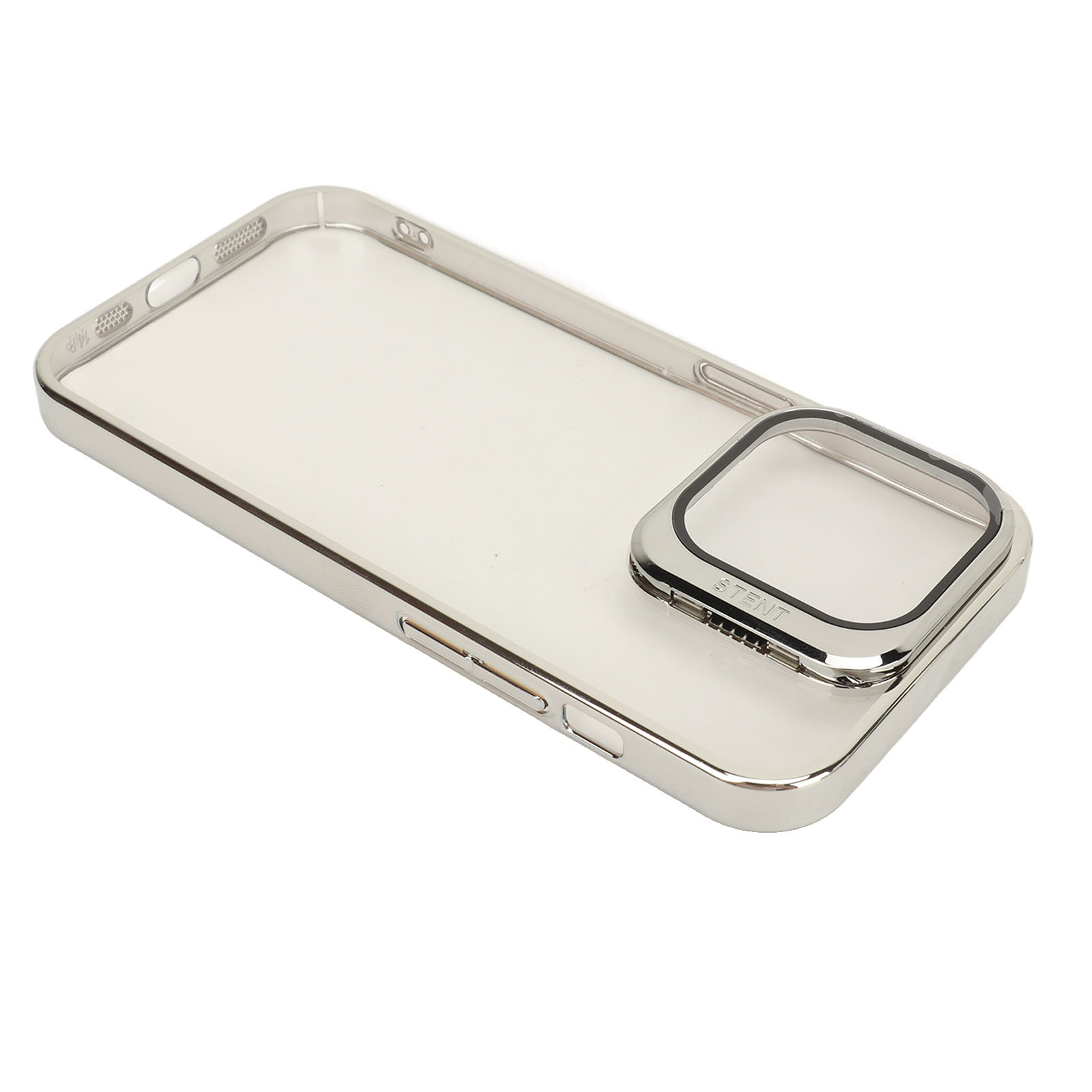 Schlankes, Stoßfestes Magnetcase Mit Linsenschutz Und Integriertem Ständer. Hochtransparentes, Silberfarbenes Polycarbonat-hartschalencase Für Iphone 14 Pro Max.