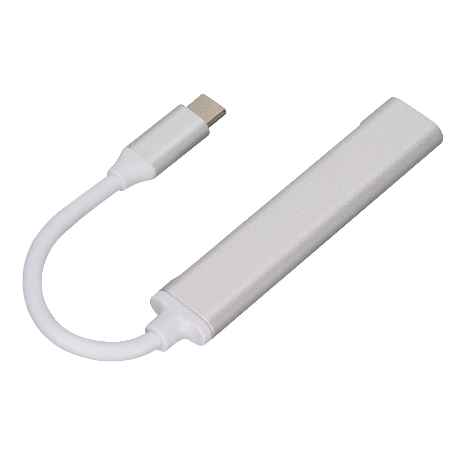 4-in-1 Usb-c-hub, Tragbare Usb-dockingstation, Leicht Und Schnell Für Tastatur, Drucker, Mobiltelefon Und Tablet (silber)
