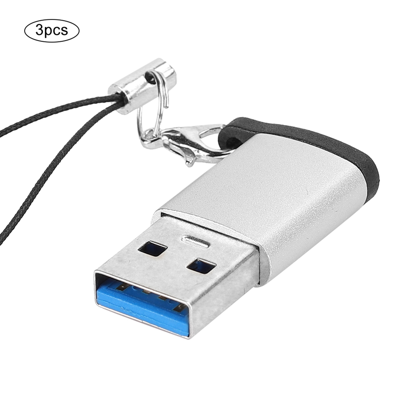 3er-pack Usb 3.0 Auf Typ C 3.1 Buchse Adapter Mit Kabel (silber + Kabel)