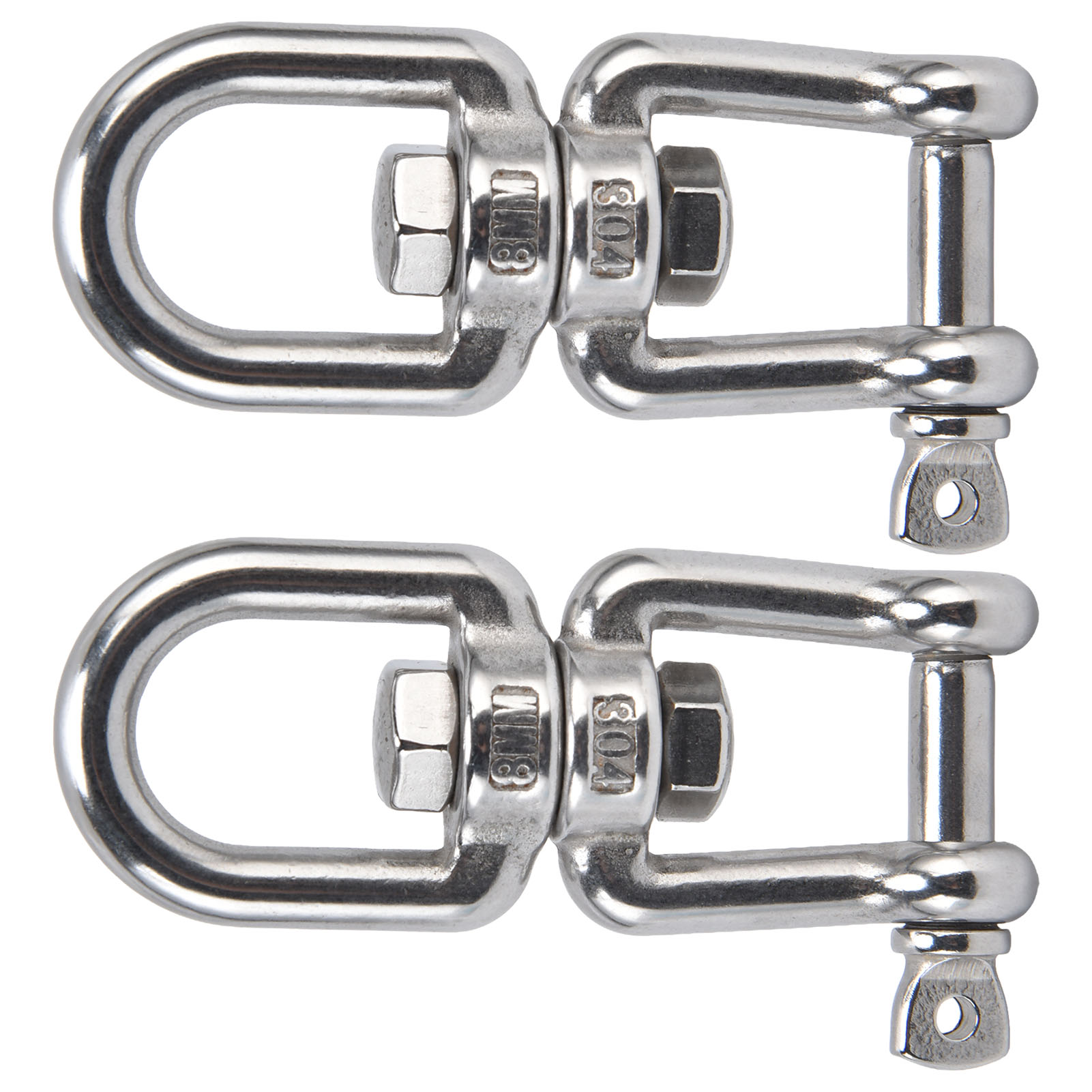 2 X 8 Mm 360° Drehbare Ringe Aus Edelstahl 304, Abnehmbare Ox-kettenhaken