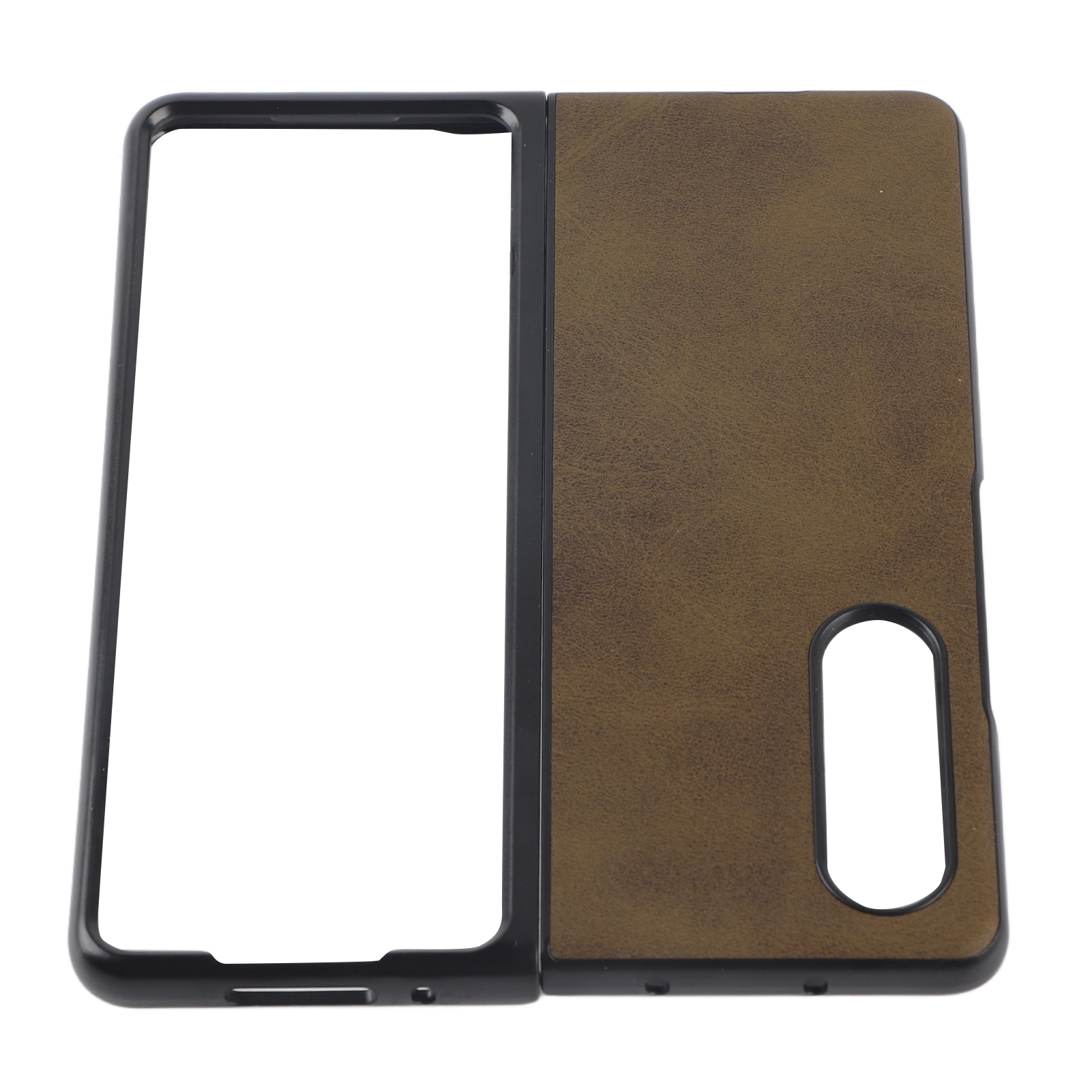 Hartlederhülle Für Samsung Galaxy Z Fold 3, Kratz- Und Stoßfest, Militärgrün