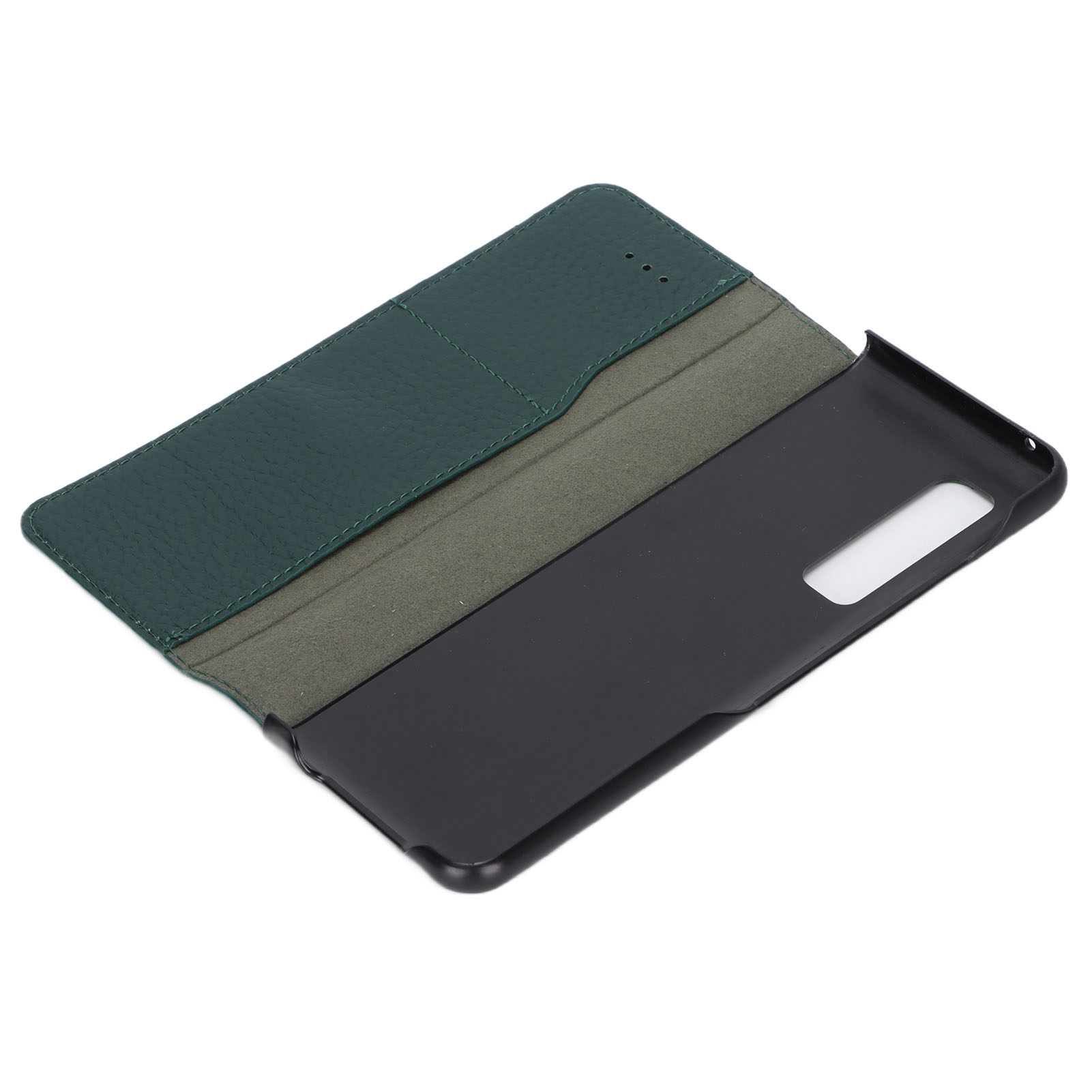 Elegante Schutzhülle Aus Leder Mit 360°-rundumschutz Und Klassischer Litschi-textur Für Samsung (grün).