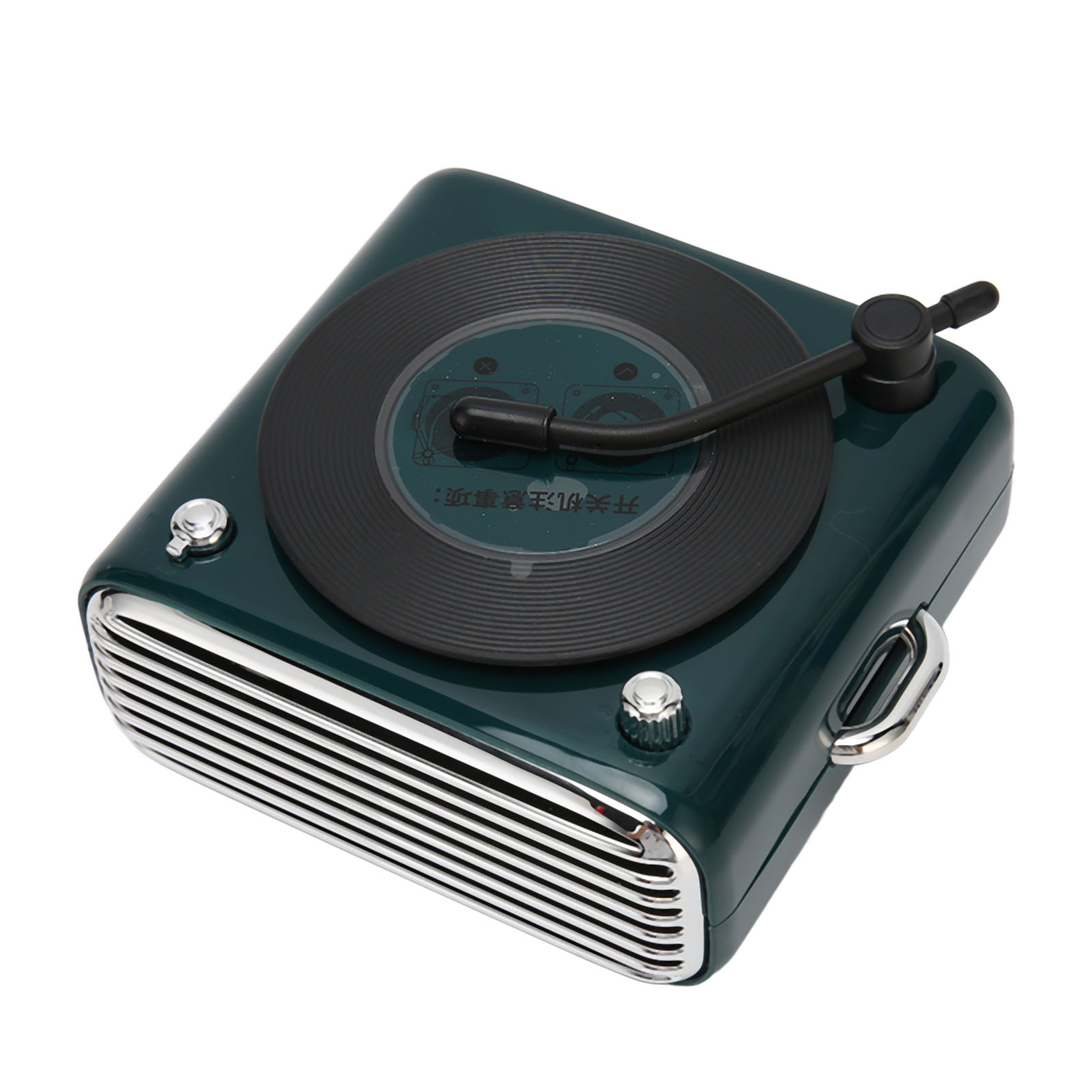Bluetooth-lautsprecher Im Vintage-plattenspieler-stil (version 5.0), Kraftvoller Klang, Kabellos, Grün