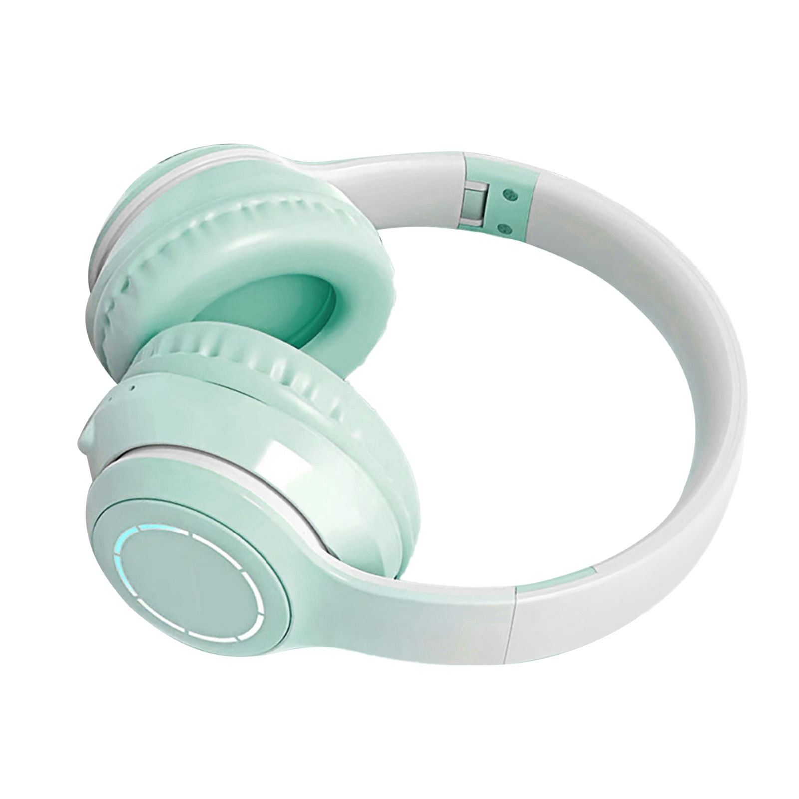 Faltbare, Farbverlaufende Und Leuchtende Kabellose Bluetooth-kopfhörer Mit Kraftvollem Bass Und Geräuschunterdrückung, Grüne Farbe, Für Handy Und Laptop.