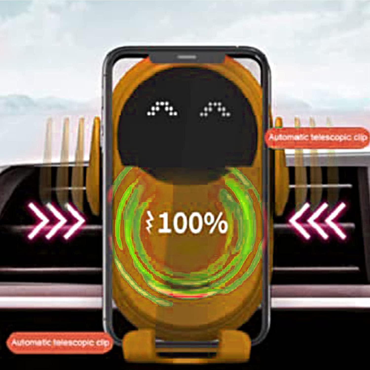 Kabellose Smartphone-halterung Fürs Auto Mit Automatischer Ladegeräterkennung, Qi 10w Kompatibel Und Schnellladefunktion.