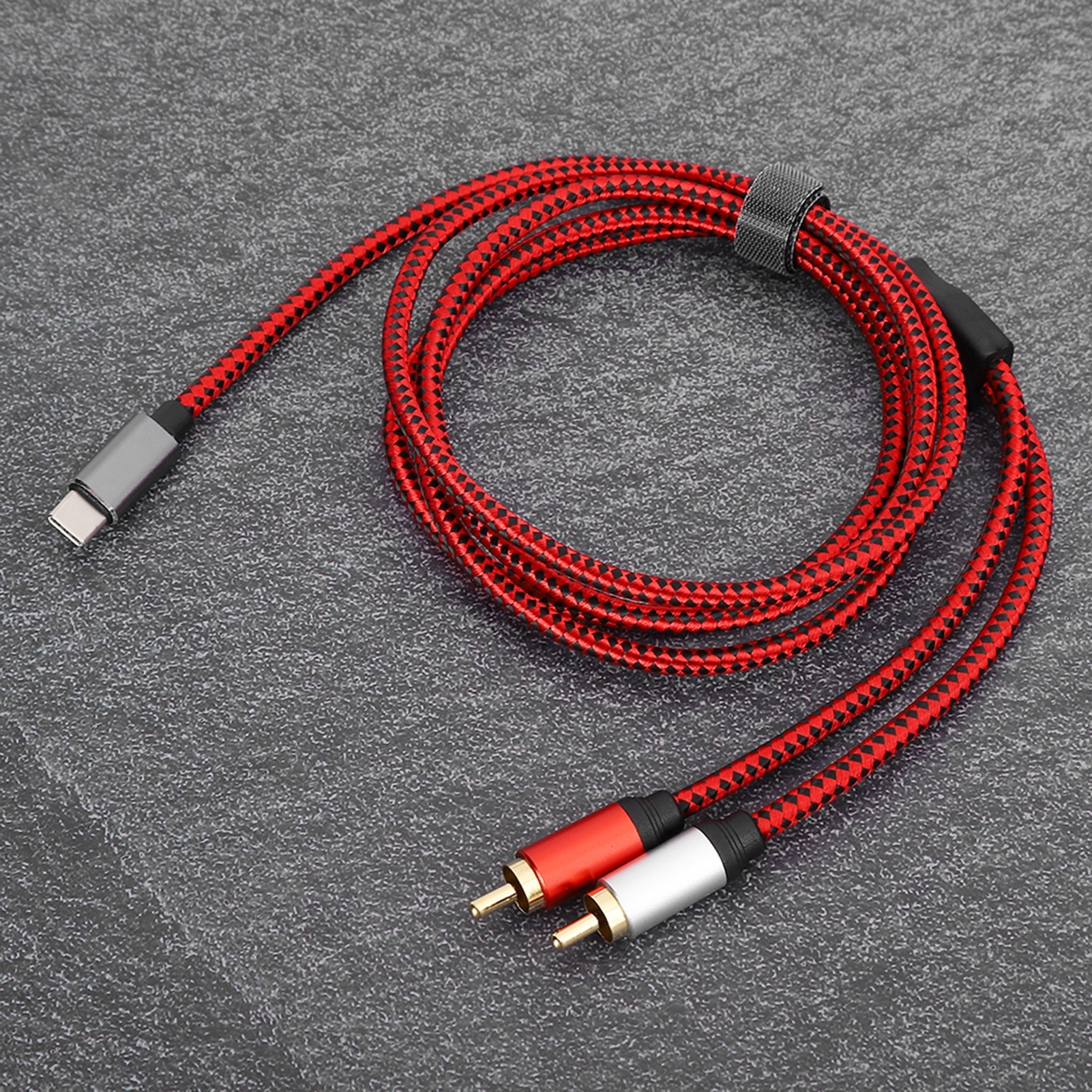 1,5 M Langes, Vergoldetes Audiokabel Mit Usb-c-stecker Auf 2 Cinch-stecker Für Mobiltelefone, Tablets Und Laptops (1,5 M / 4,9 Ft)