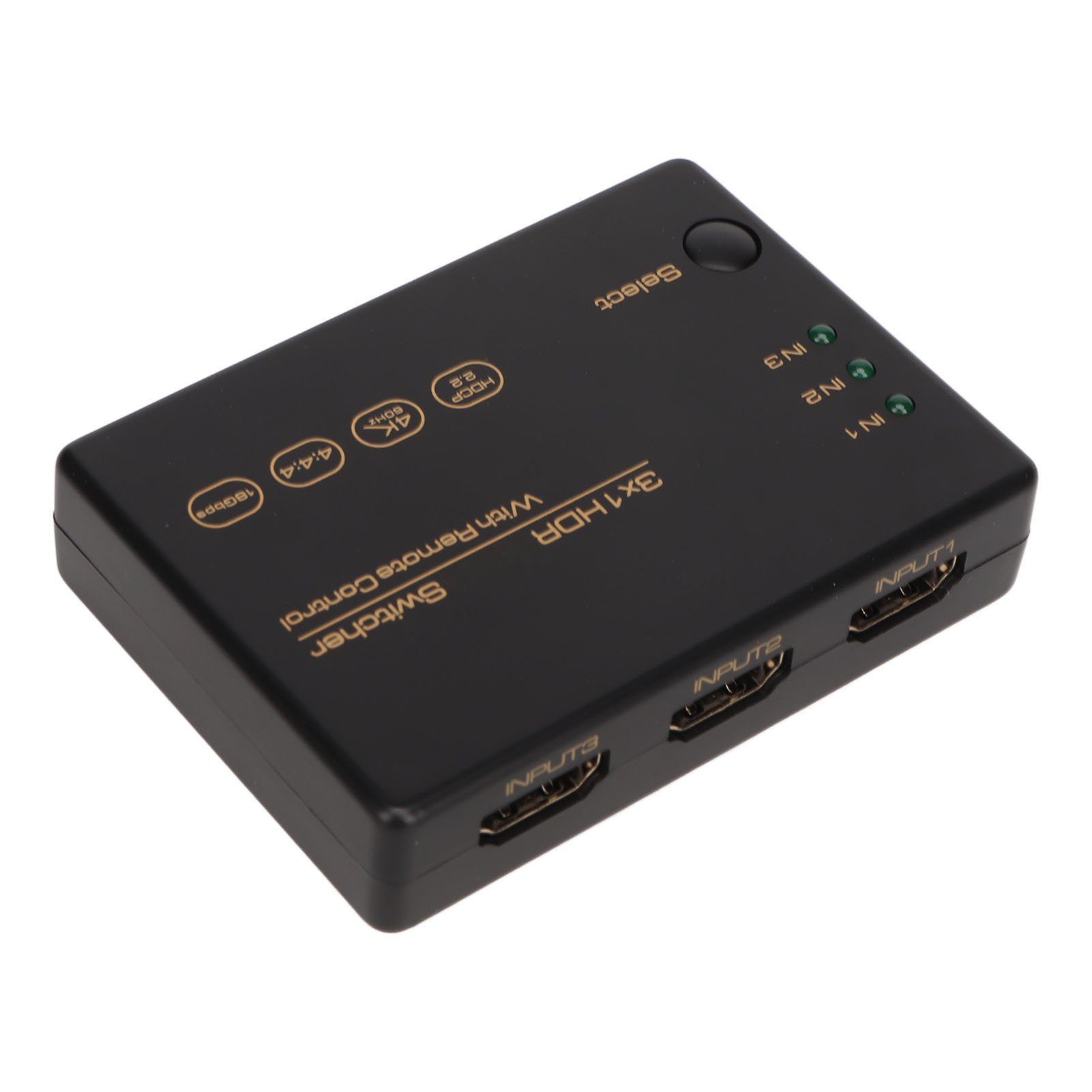 4k Hd Multimedia-umschalter Mit 3 Eingängen Und 1 Ausgang, Kompatibel Mit 4k 60hz Hdr Und Hdcp 2.2, Mit Fernbedienung, Für Fernseher Und Projektor.